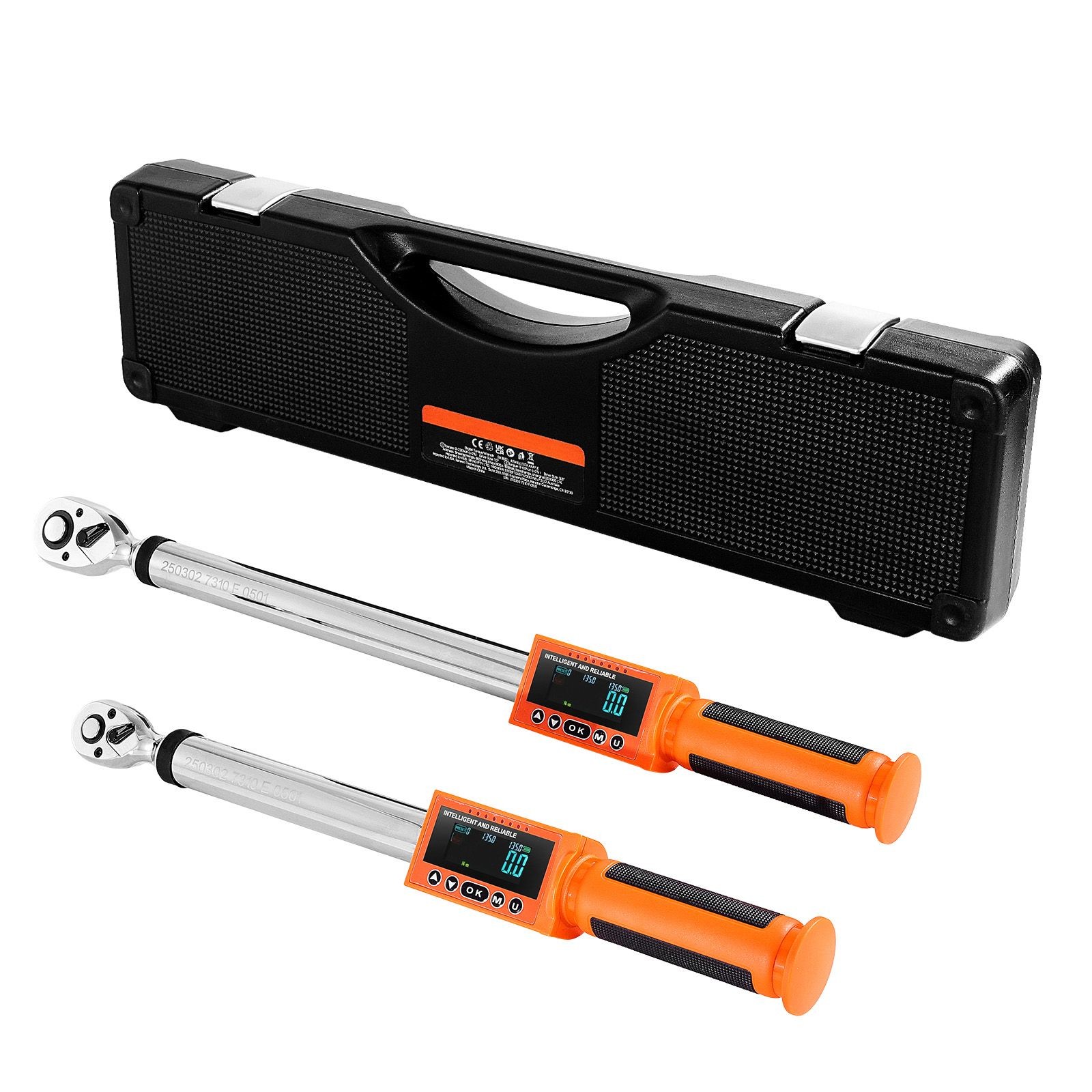 2-Piece Digital Torque Wrench Set 1/2 3/8 Drive ±2% Accuracy