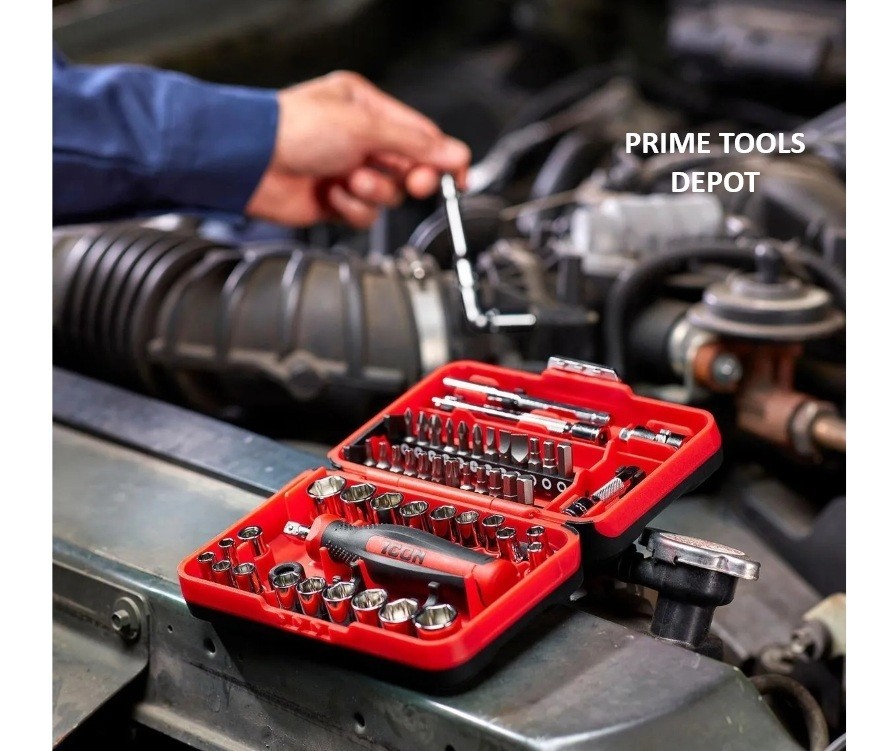 ICON 1/4 in. Drive Compact Socket and Bit Set, 52-Pc, 70695, Lifetime Warranty