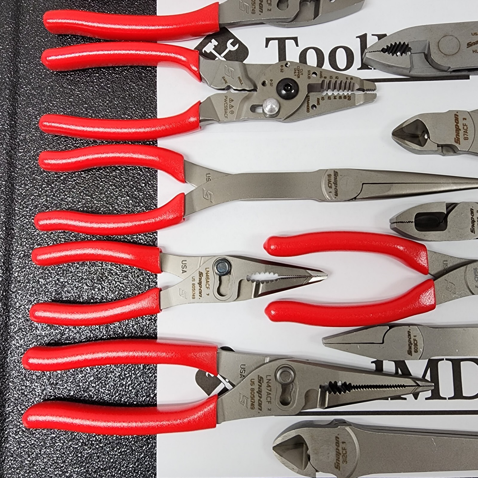 Snap-on Tools USA NEW 15pc RED Master Plier/Cutter/Stripper Set LN46ACF + MORE