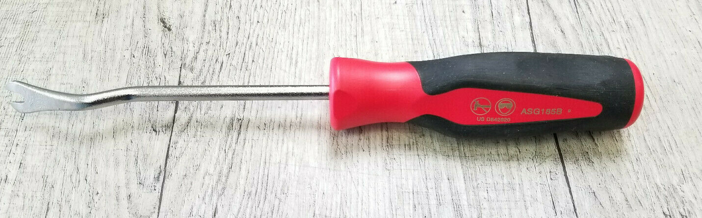 New Snap-On Trim Pad Clips Removal Tool RED & BLACK Soft Grip Handle ASG185B USA