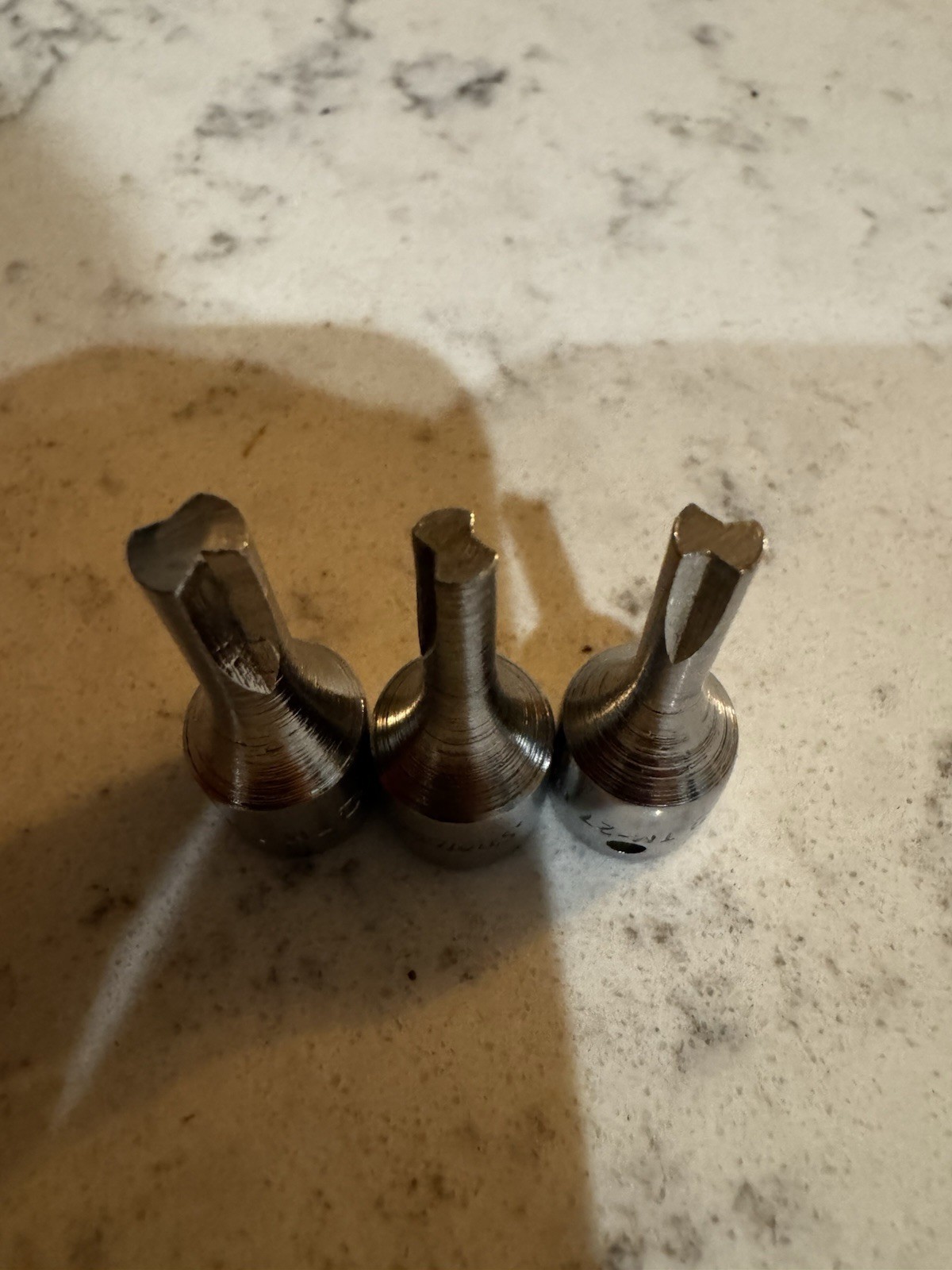 Snap On Tools 1/4″ Drive Clutch Head Sockets 2x TM27 & 1x TM30 USA Clean
