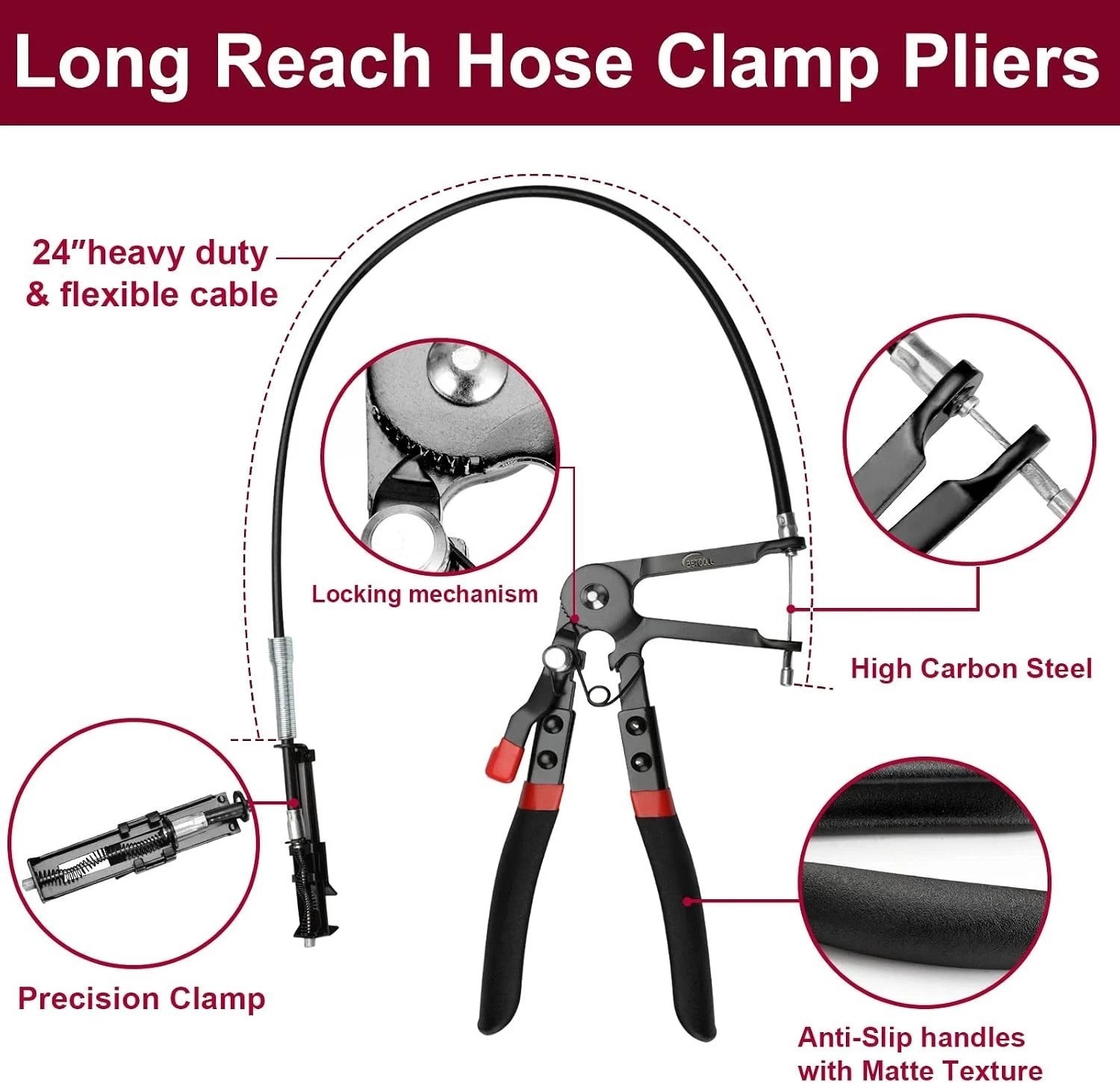 Versatile 9pc Hose Clamp Pliers Set for Efficient Automotive Maintenance