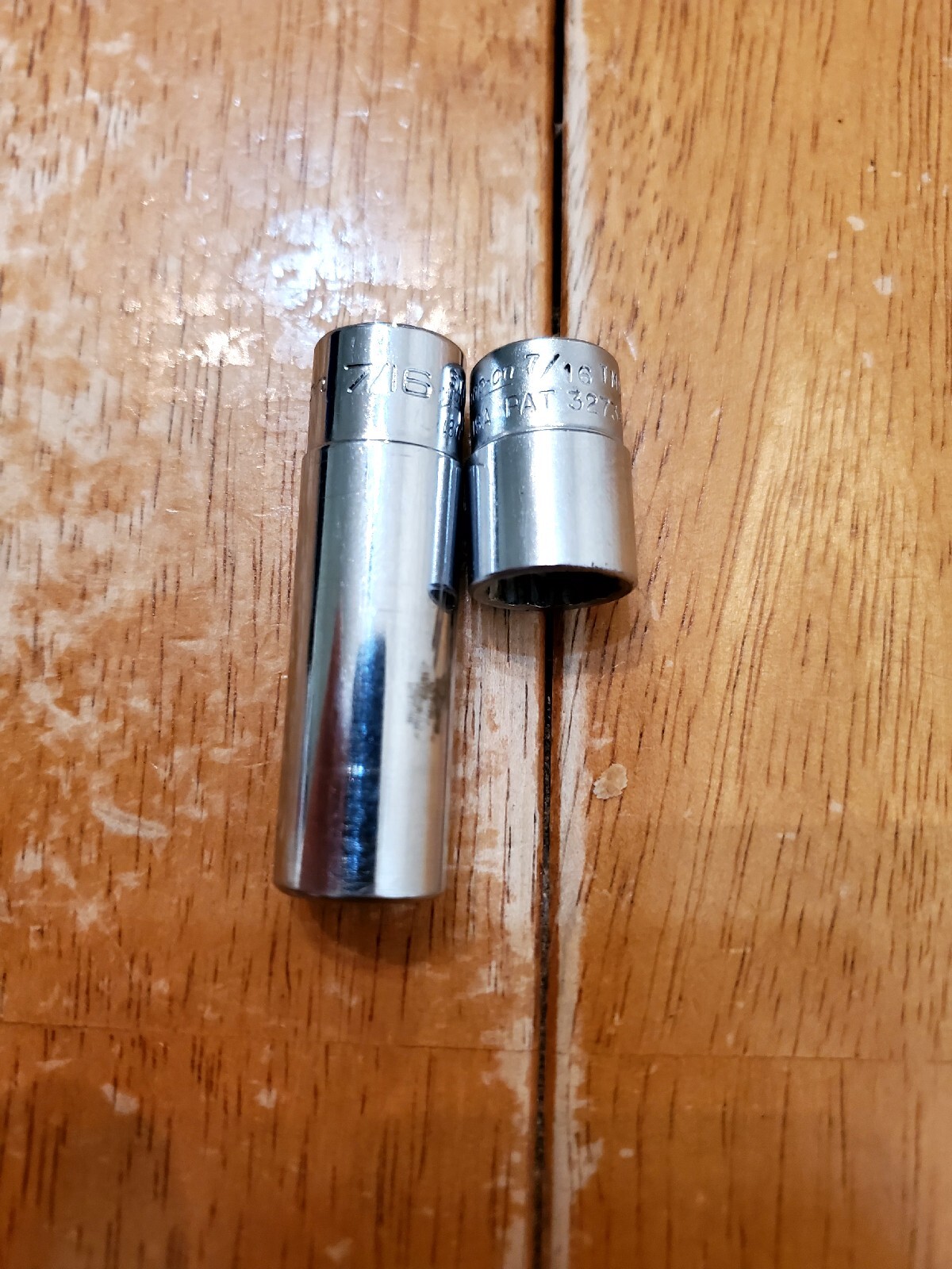 Snap On 1/4 Drive 7/16 12PT Shallow Deep Sockets Lot Of 2