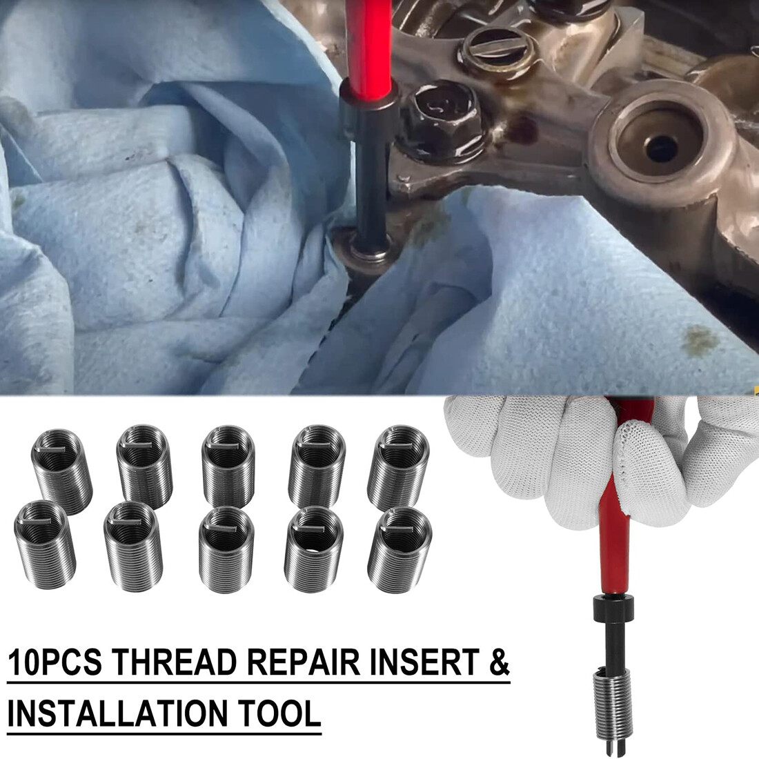 Head Thread Bolt Repair Tool Kit 1420 for Honda B16 Engine, Toyota M11.5mm x 1.5