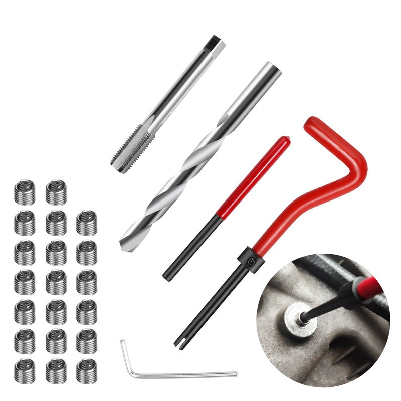 25x Metric Thread Repair Insert Kit M8 X 1.25mm Helicoil Car Pro Coil Tool US