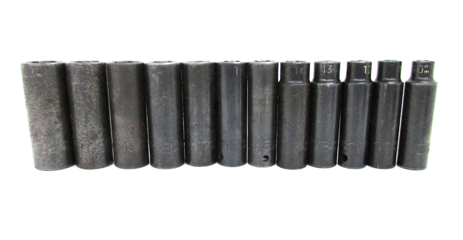 MATCO TOOLS 1/2” DRIVE METRIC DEEP IMPACT SOCKET SET, 6-POINT, USA