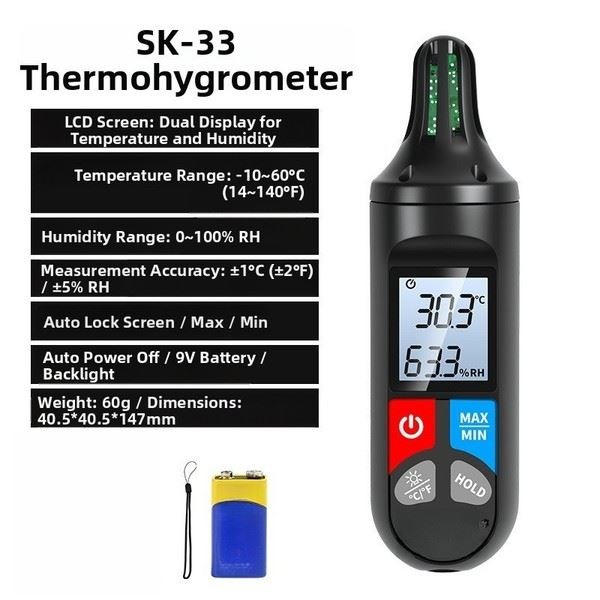 Temperature Humidity Meter Digital with LCD for Industrial and Indoor Use