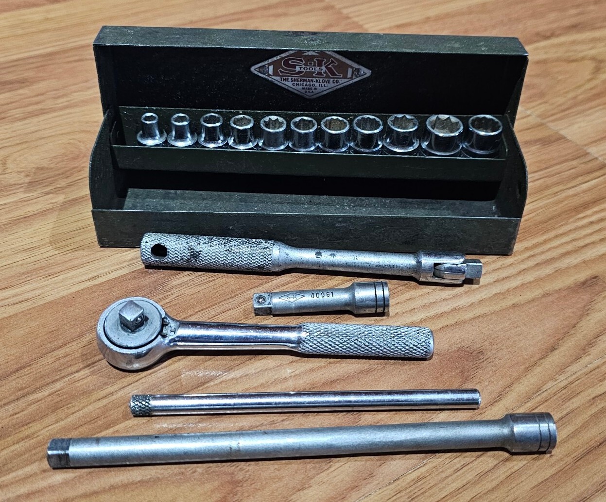 SK Tools Sherman Klove 16 Piece Vintage Socket Set 3/16″ – 7/16″