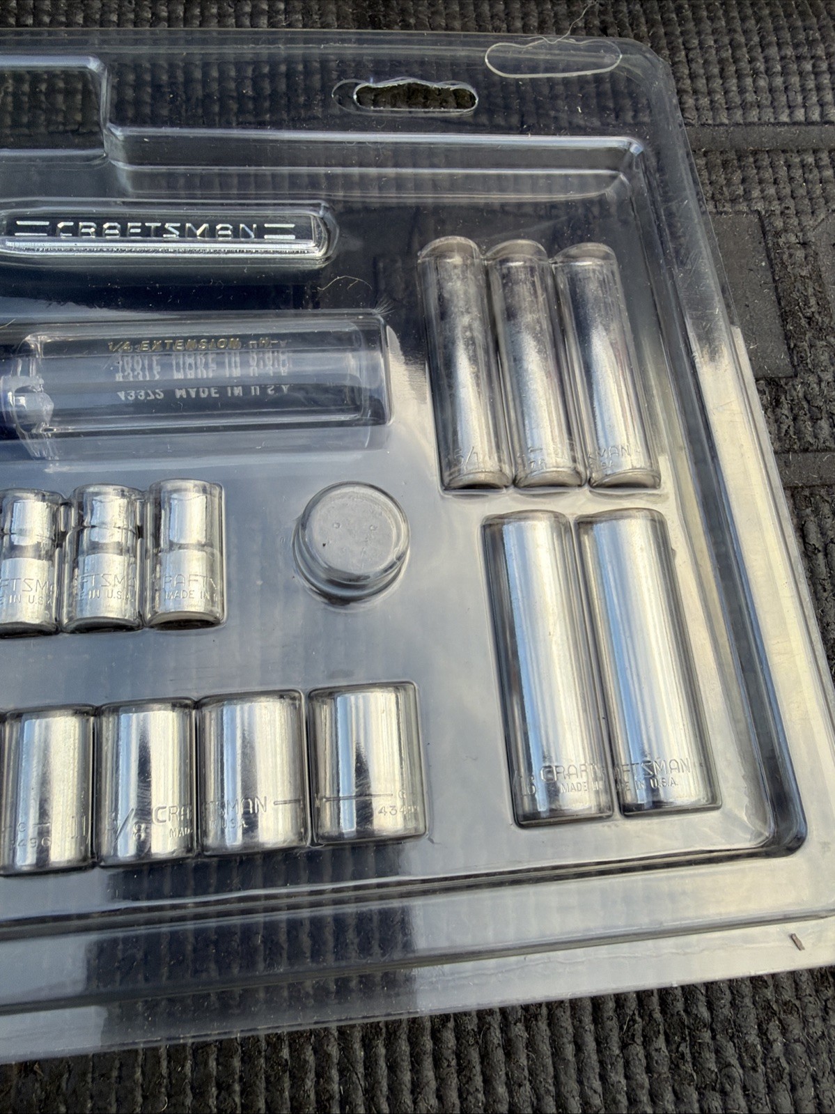 Sears Craftsman USA Nos 19pc SAE Prev Gen 1/4” Ratchet Socket Set 34701