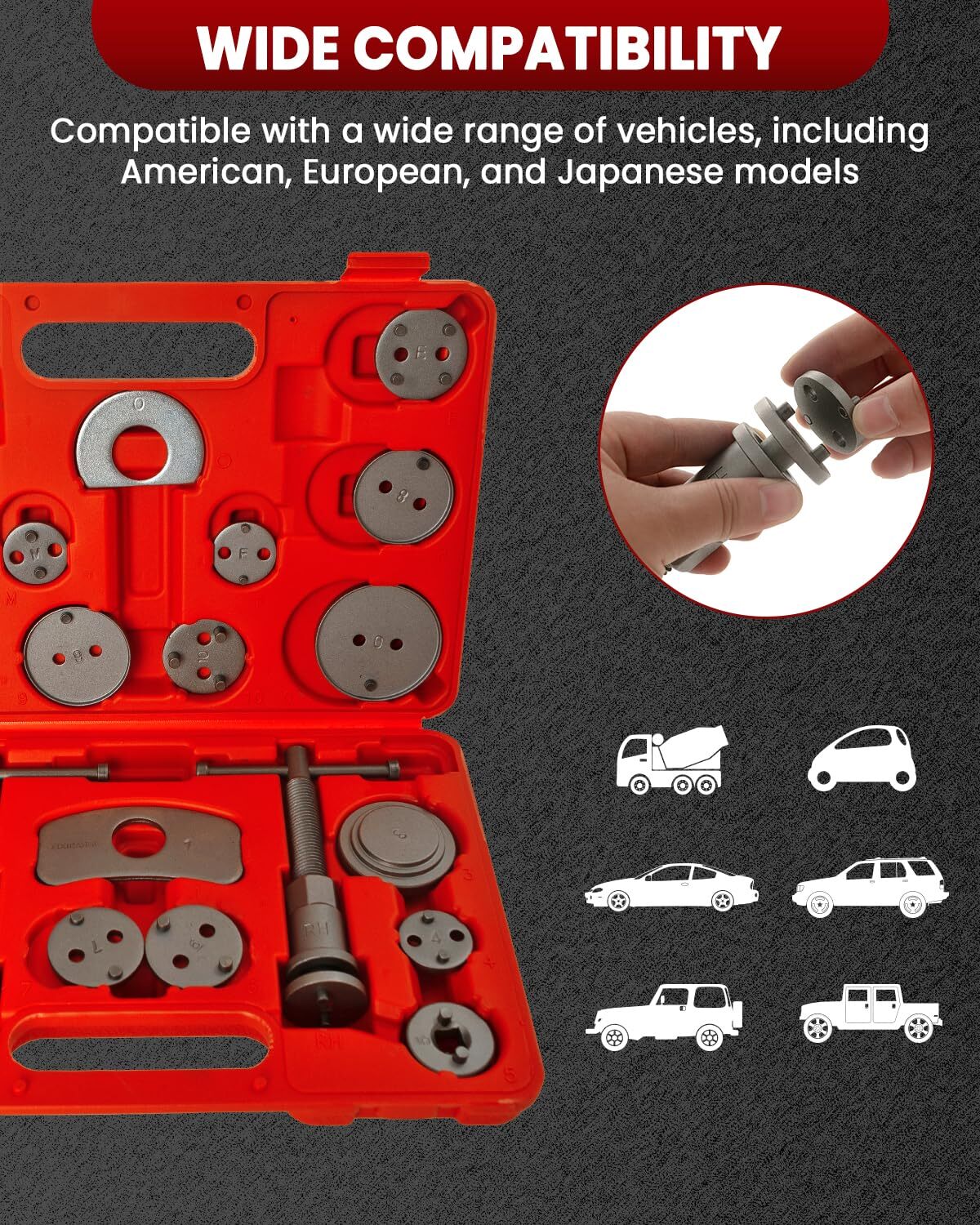 Brake Caliper Tool Heavy Duty Brake Caliper Compression Tool for Brake Pad Re…