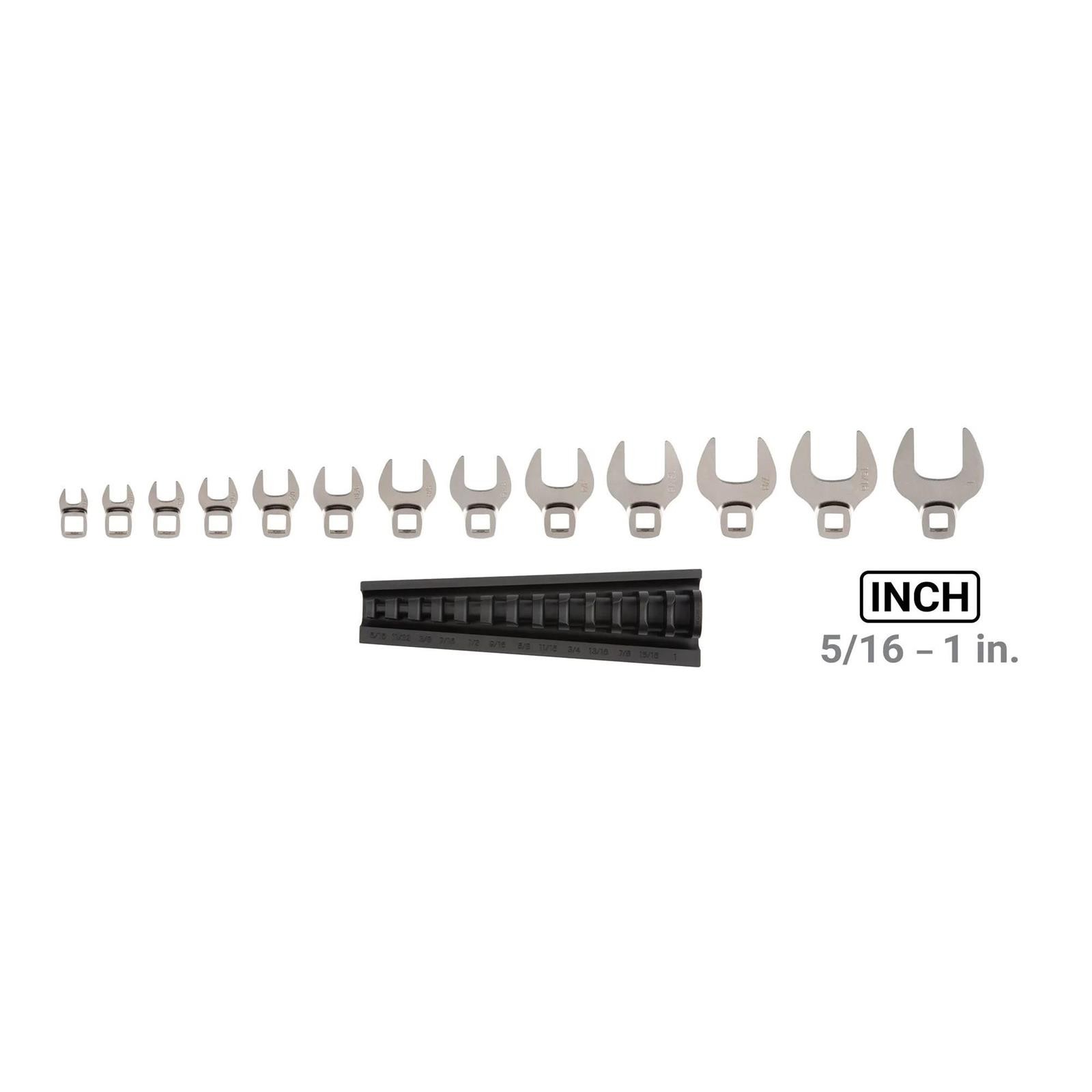 Tekton WCF95101 13 Piece 3/8 In. Drive Crowfoot Wrench Set W/Rack