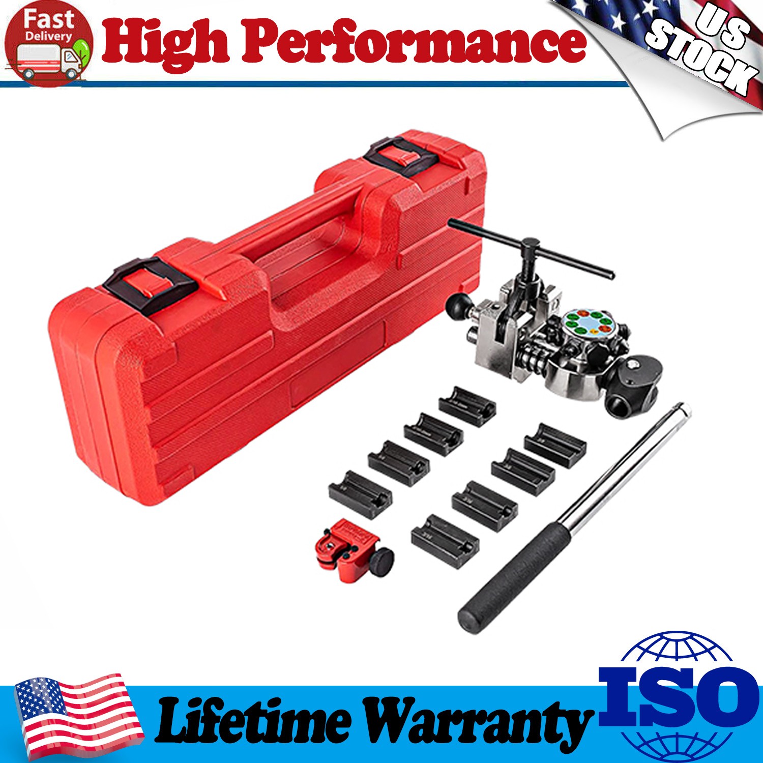 Brake Line Flaring Tool- 45 Degree Set Single, Bubble, and Double Flares 4 Size