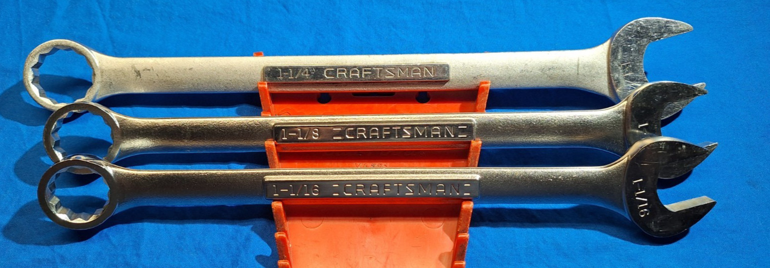 USA Craftsman 3pc SAE Large combination wrenches 1-1/4″, 1-1/8″ 1-1/16″ 44708 07