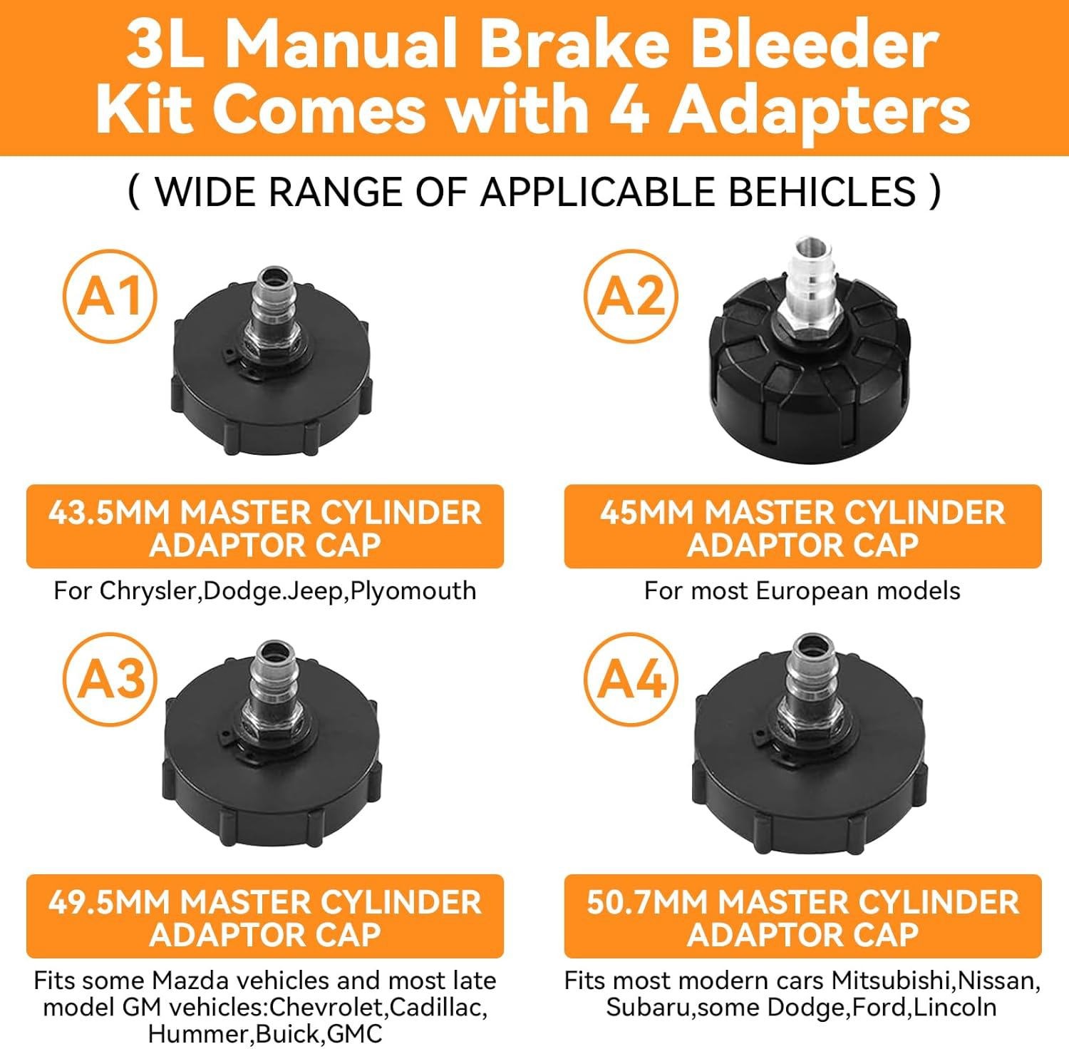 3L+1L Car Brake Bleeder Clutch Bleeding System Fluid Bleeder Tool Set Kit