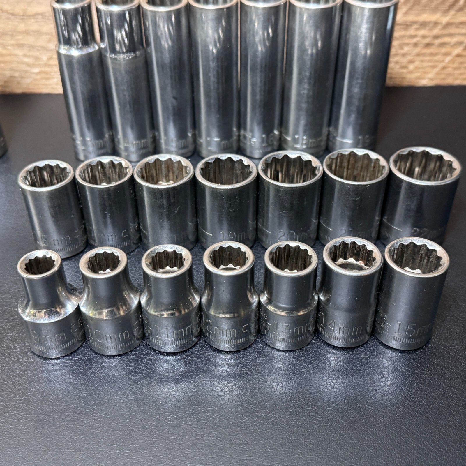 Craftsman S-AC 1/2 Drive Metric & SAE Socket Set STD Deep w/ Ratchet 44809 —40pc