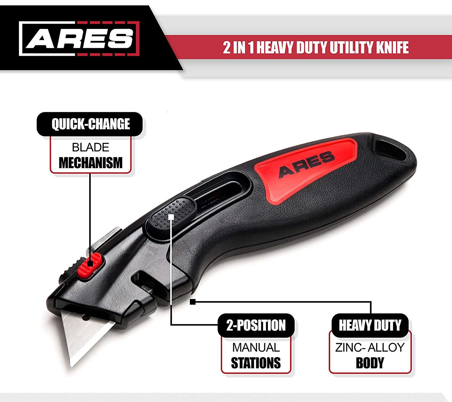 2 in 1 Heavy Duty Utility Knife | Automatic & Manual Blade Retraction