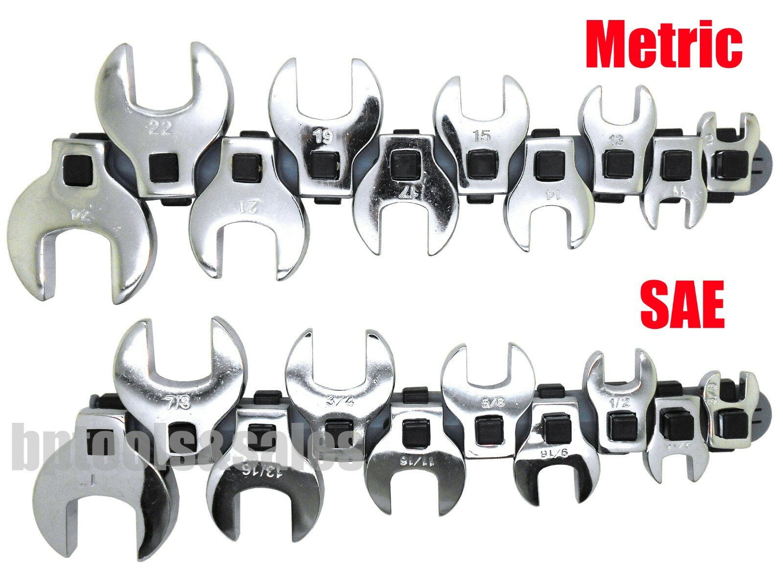 20pc 3/8″ DRIVE CROWFOOT WRENCH SET WITH HOLDER (SAE & METRIC)