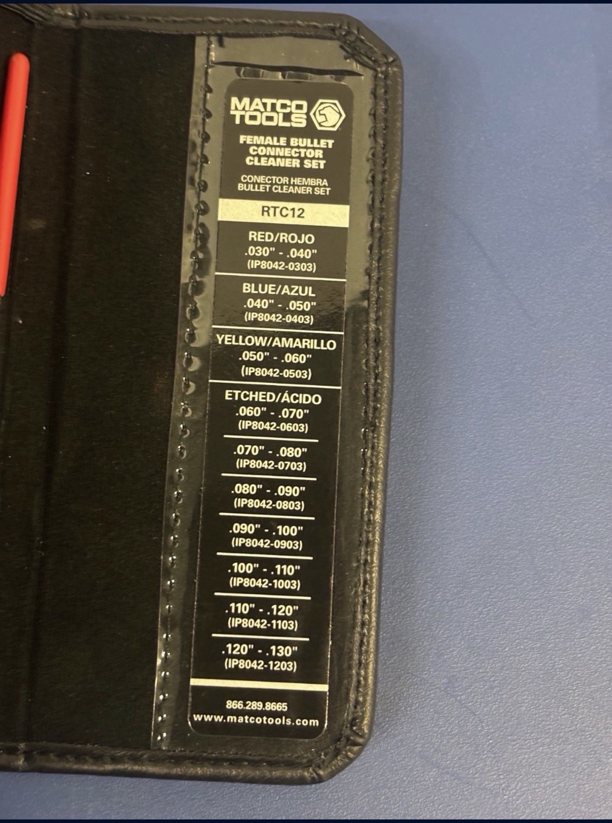 Matco Tools RTC12 Female Bullet Connector Cleaner Set EUC