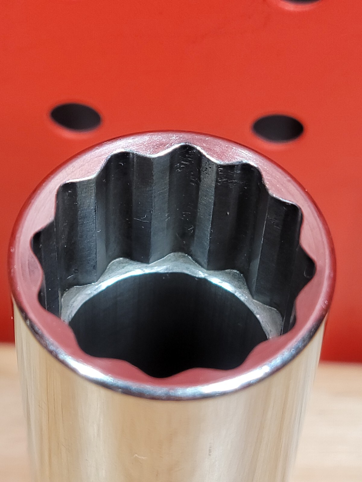 Snap-on Tools S281 7/8″ 1/2″ Drive 12-Point SAE Deep Chrome Socket USA