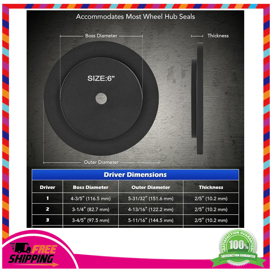 Orion Motor Tech 5pc Heavy Duty Truck Hub Seal Driver Kit for Semi Trucks