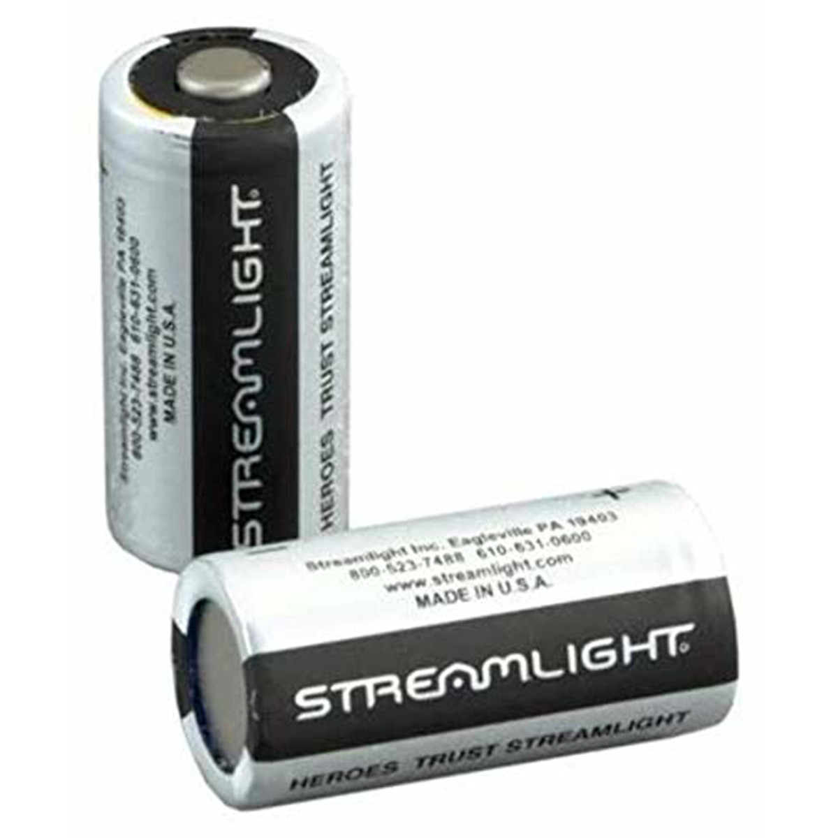 Streamlight CR123A Lithium Batteries – 2pk – Silver