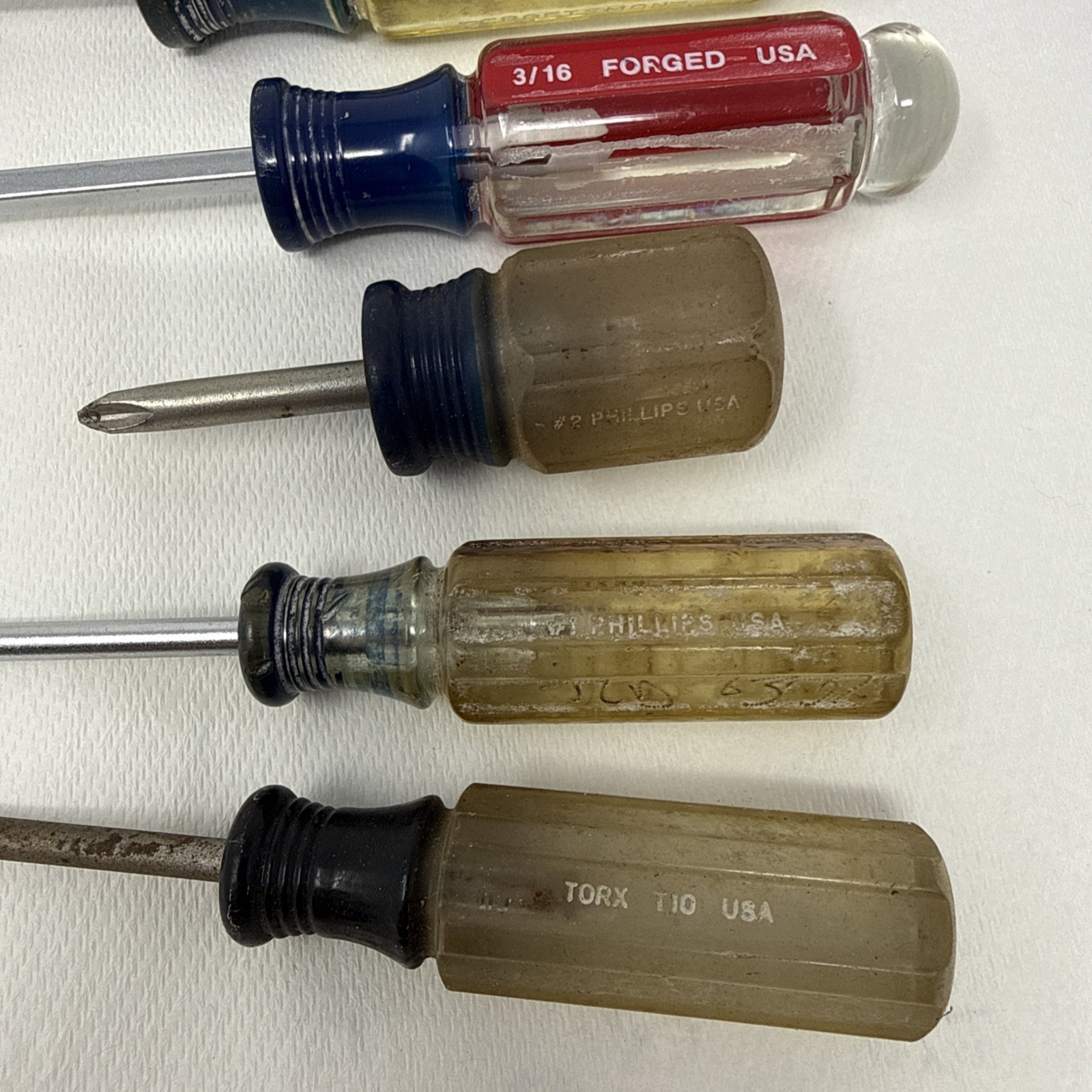Craftsman Vintage USA Screwdriver Lot 5pc Phillips Flathead Torx T10 Waterford W
