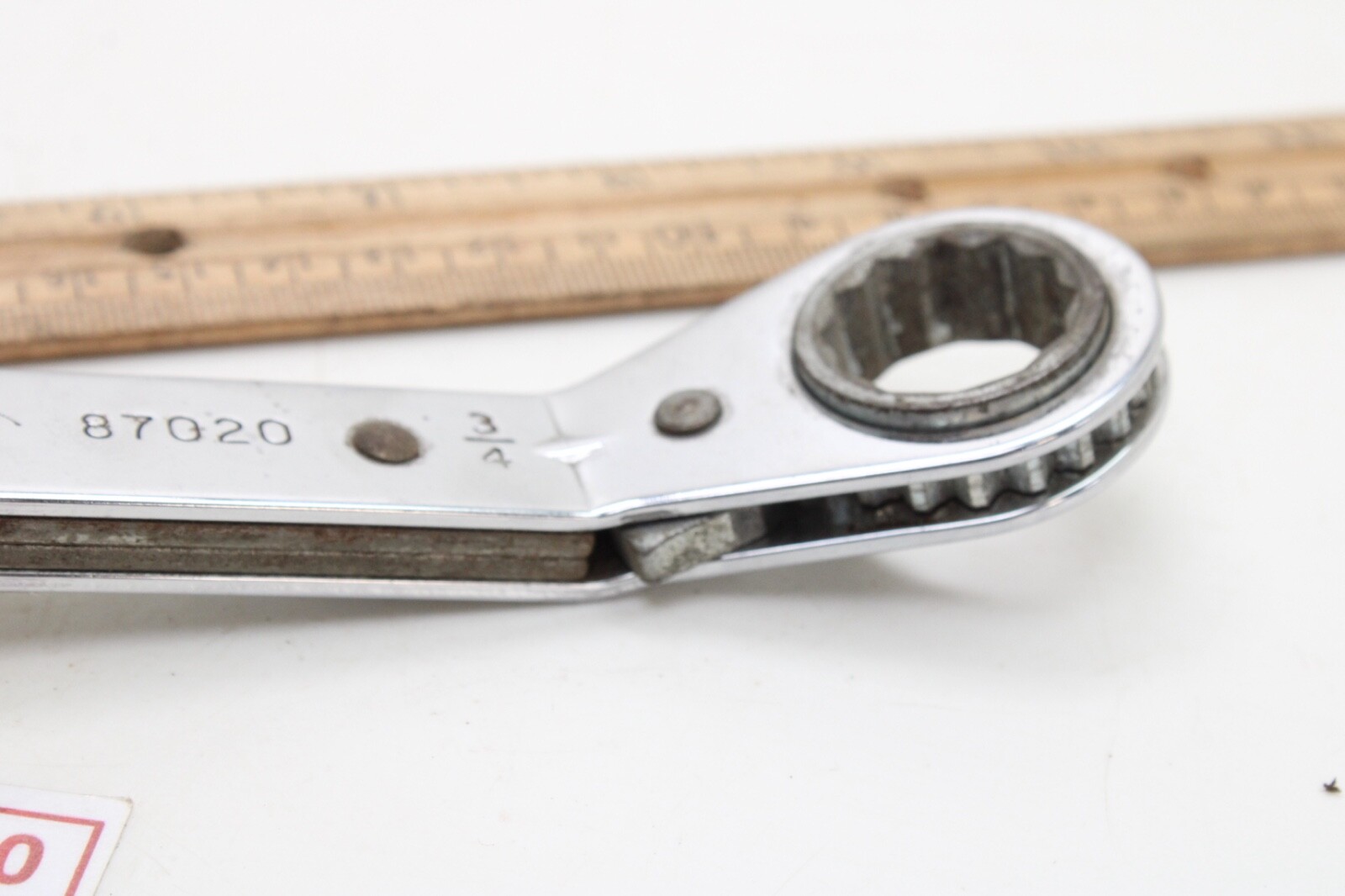 S-K 87020 5/8″ x 3/4″ 12 Point SAE Ratcheting Box End Wrench 15° Offset USA