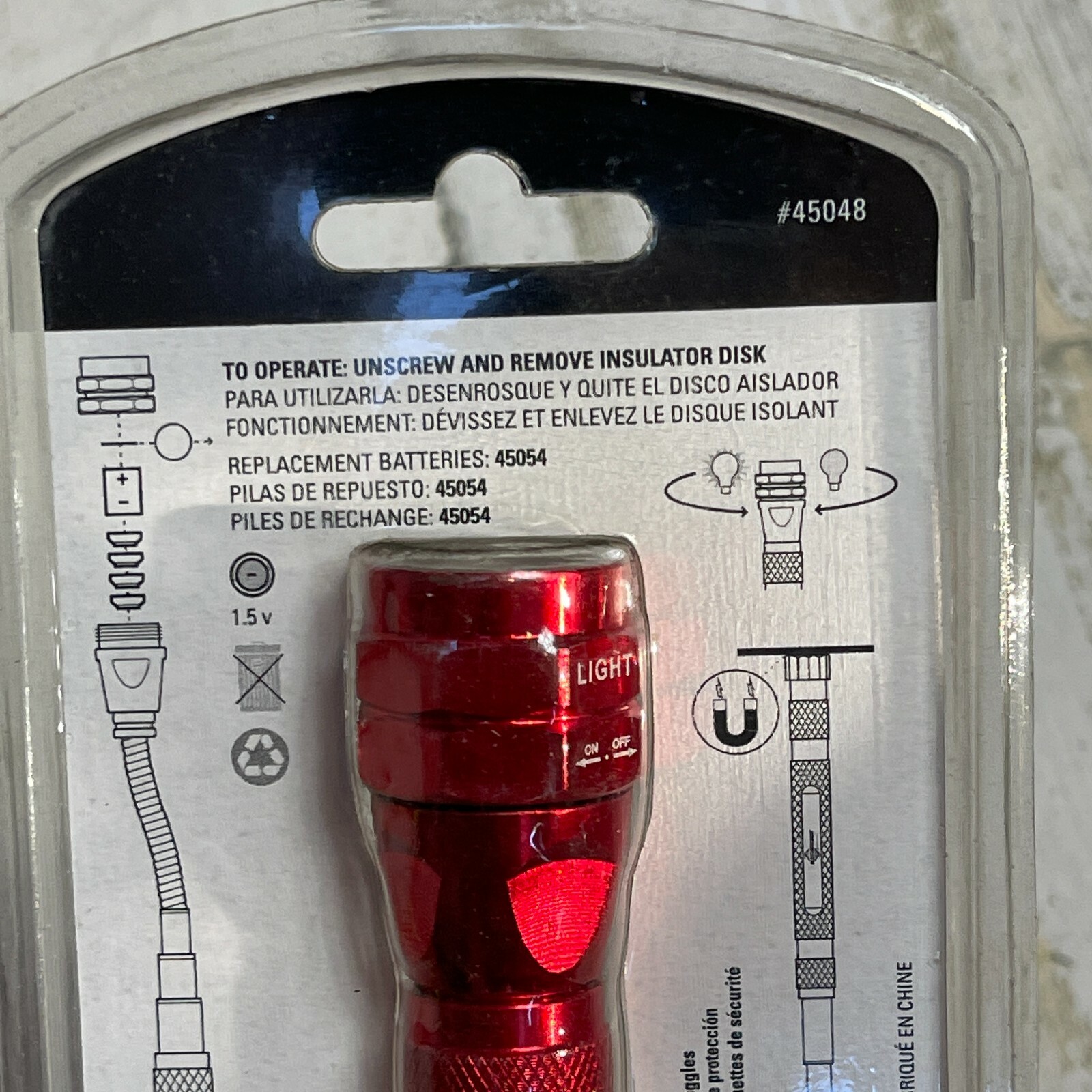 Mayhew Tool 45048 Flexible Lighted Pick-Up Tool Stick-up Magnetic Flashlight Red