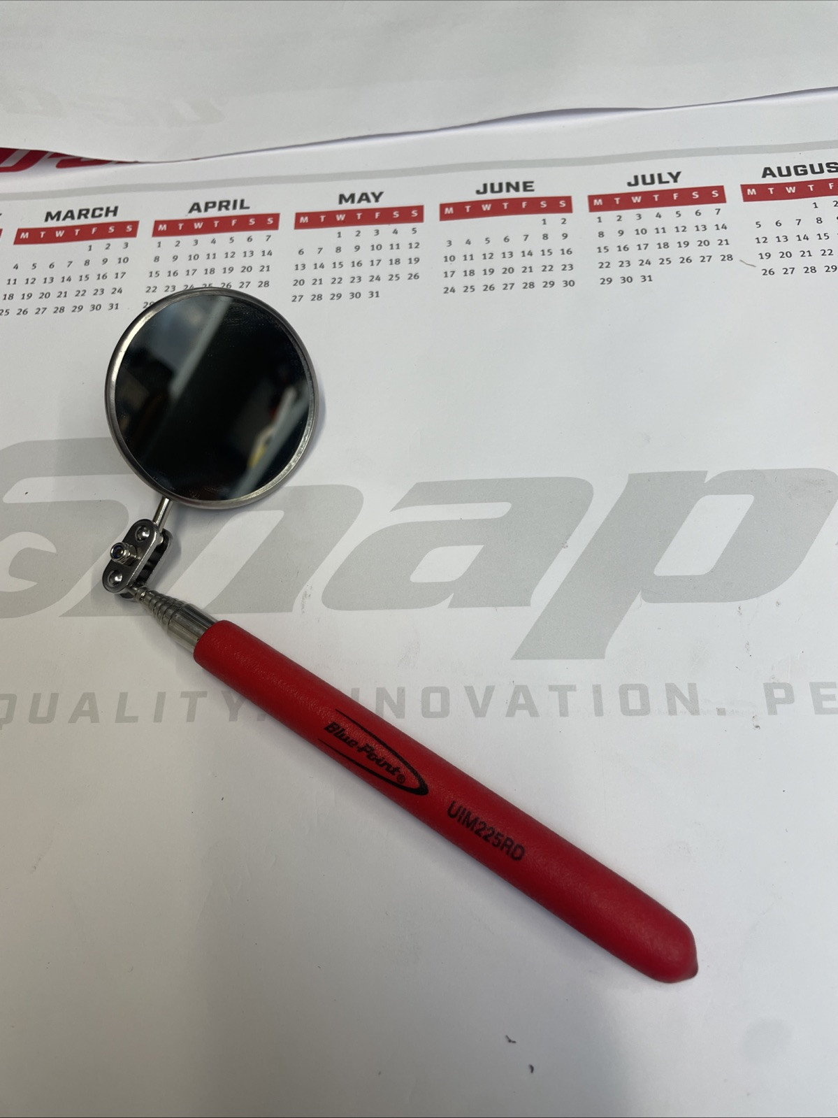 blue point 3ft extending mirror easy carry pocket size adjustable Snapon Red