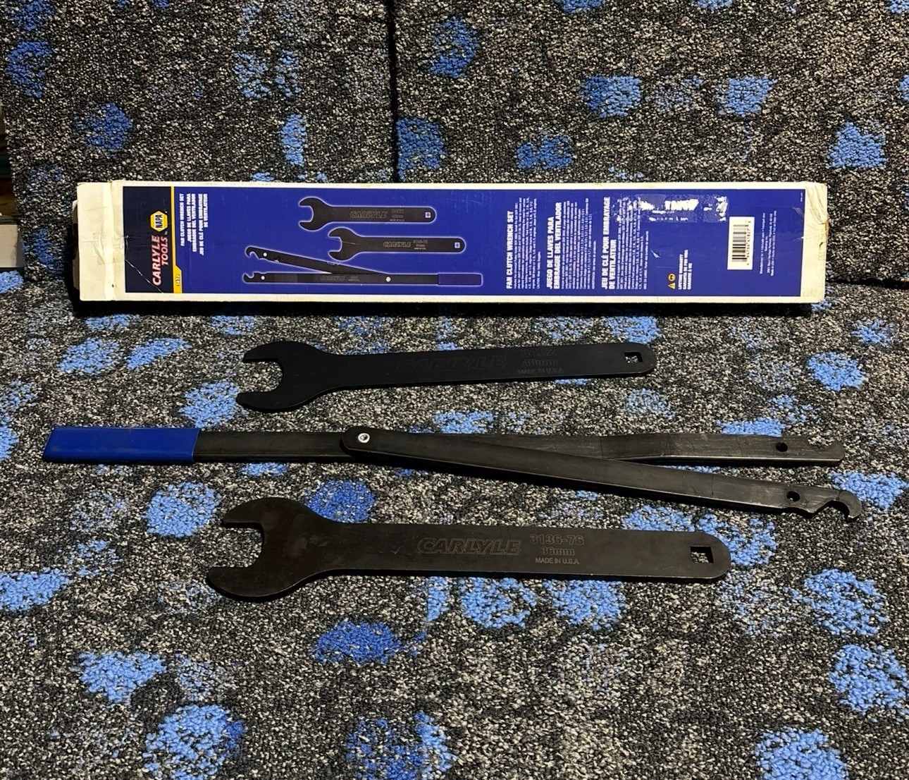 Carlyle Tools 3pc Fan Clutch Wrench Set. Made In The USA. New Open Box.