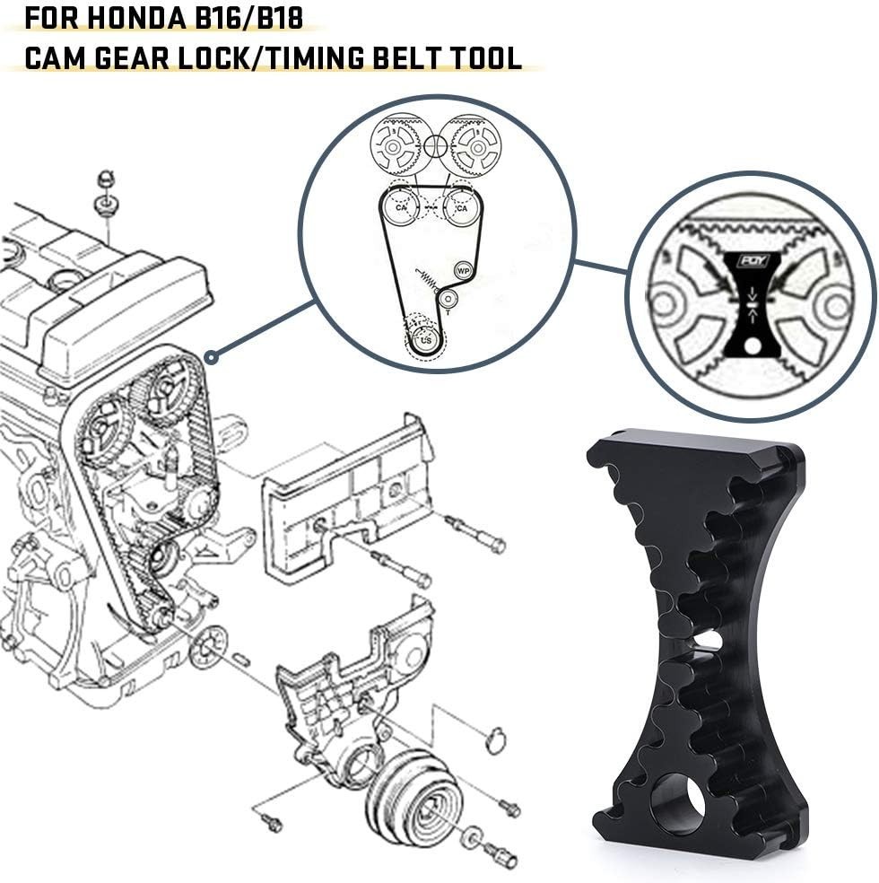 Lightweight Cam Gear Lock Timing Belt Tool for Honda/Acura B16 B18C5 VTEC, 2 Oz