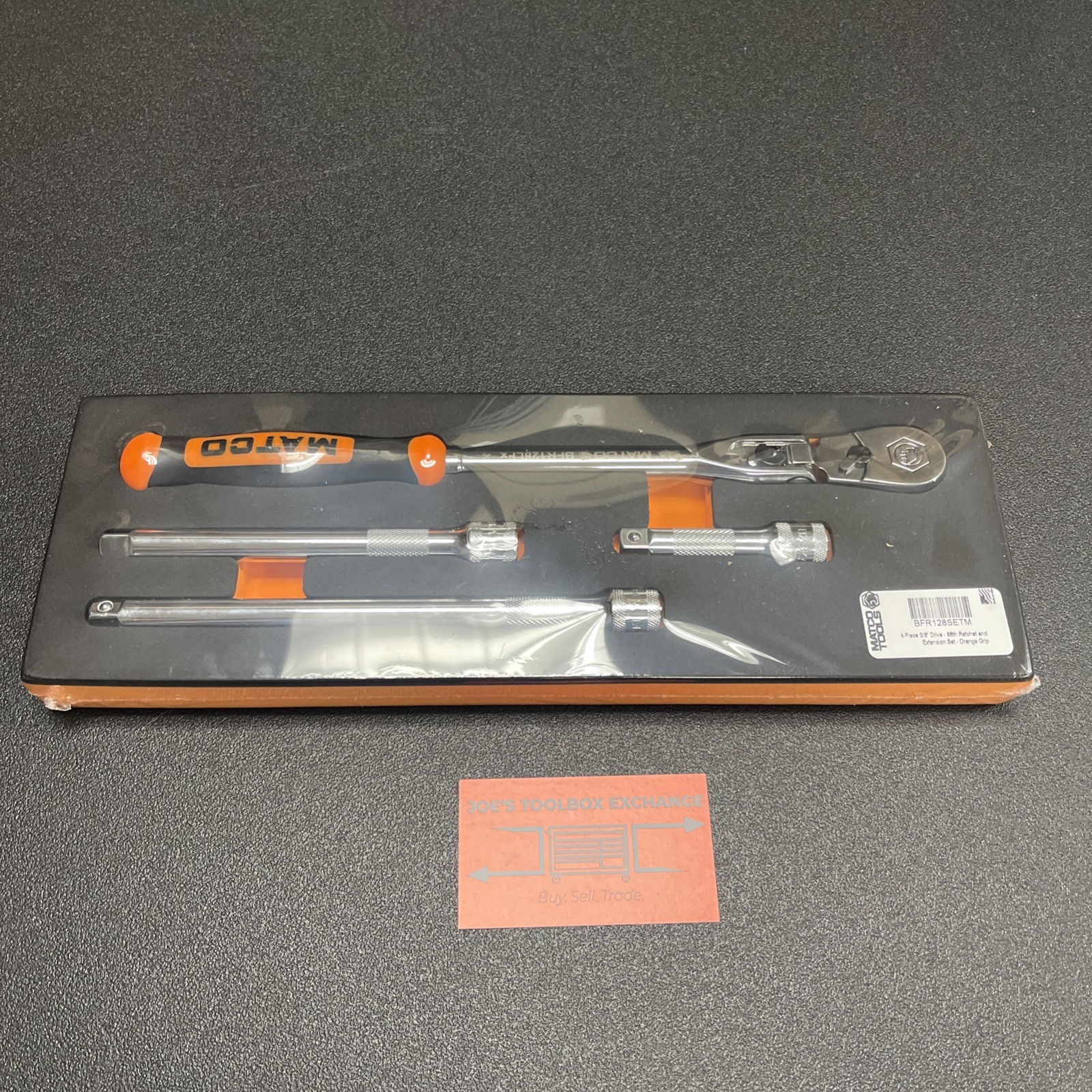 Matco Tools 3/8″ Drive Flex Ratchet + Extensions Foam Set Orange BFR128SETM