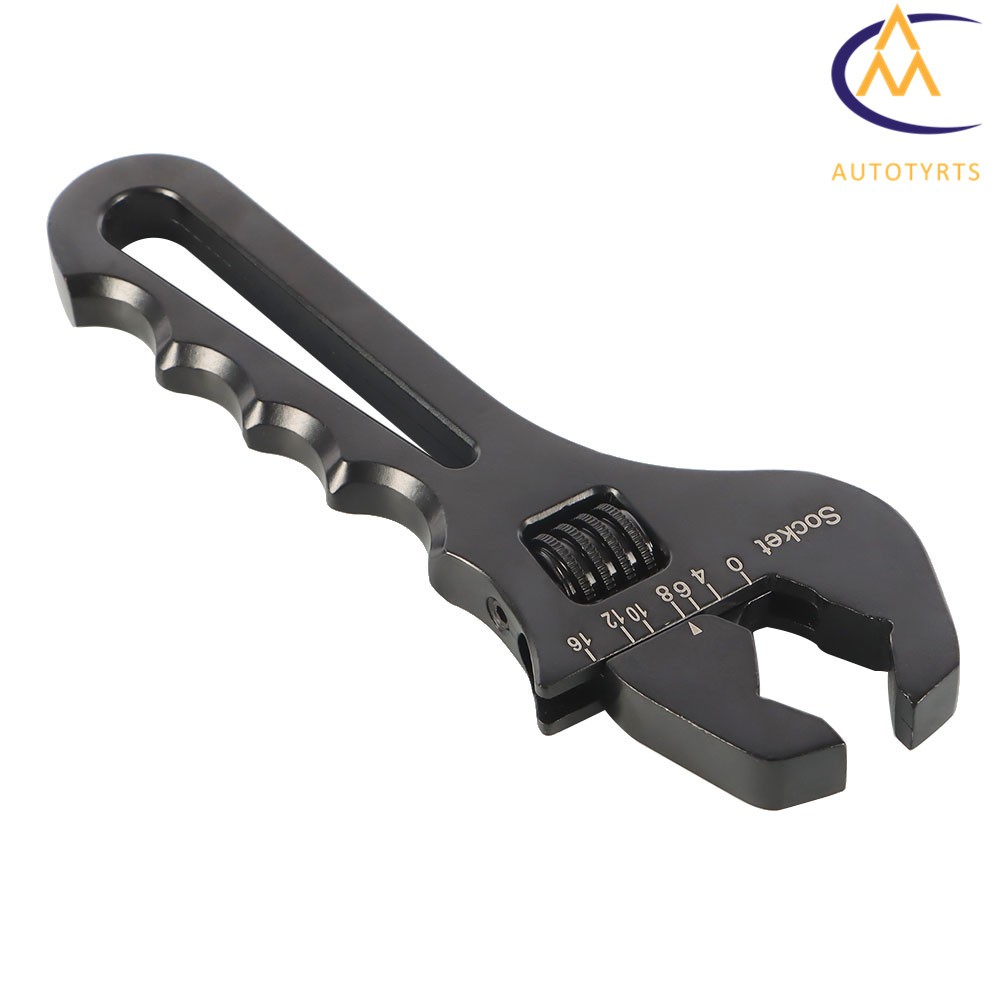 Adjustable Wrench Black Aluminum Tool Spanner 3AN – 16AN for Hose End Fitting