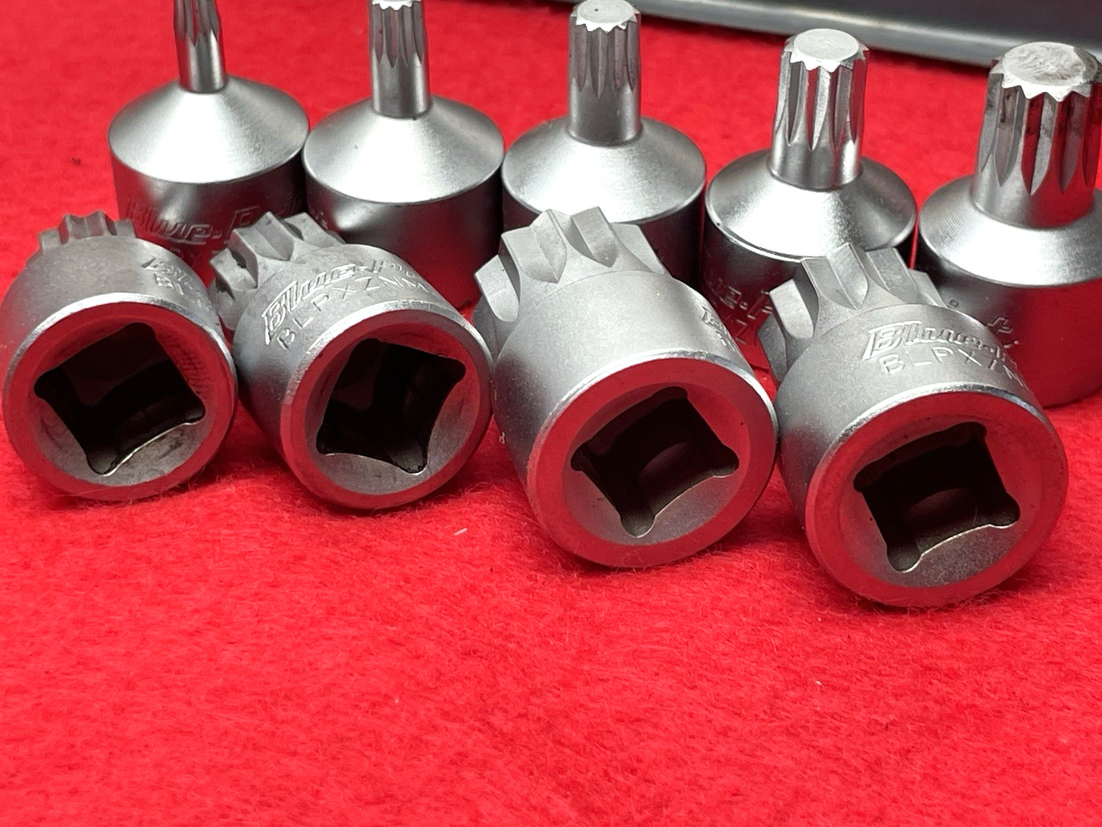 NICE BLUE POINT 9PC METRIC TRIPLE SQUARE STUBBY BIT DRIVER SOCKET SET 3/8″ DRIVE