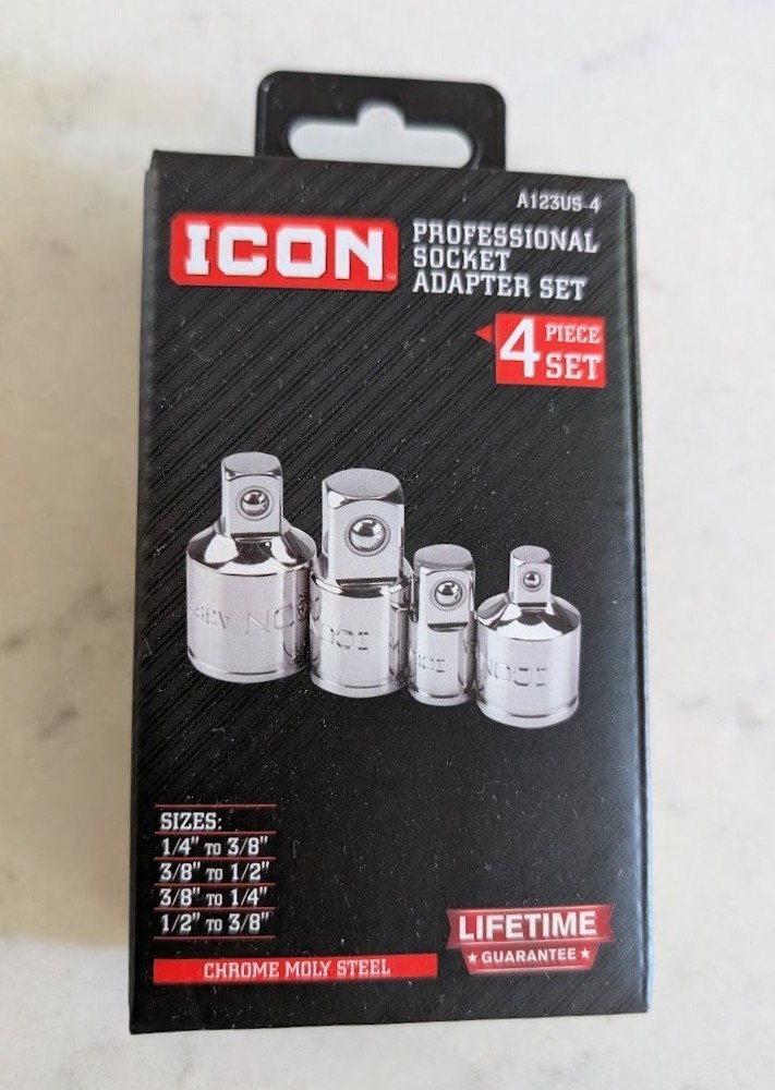 Icon Professional Socket Adaptor Kit – 4 Piece Set – SKU 57324