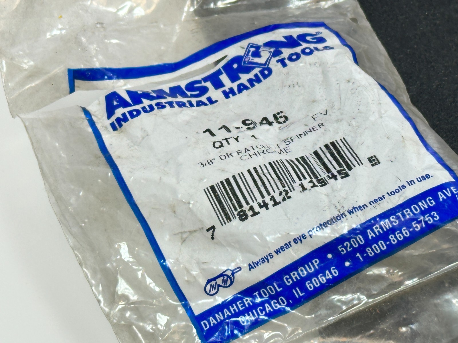 NOS Armstrong Tools USA 3/8″ Drive Thumb Wheel Spinner Ratchet Adapter, 11-945