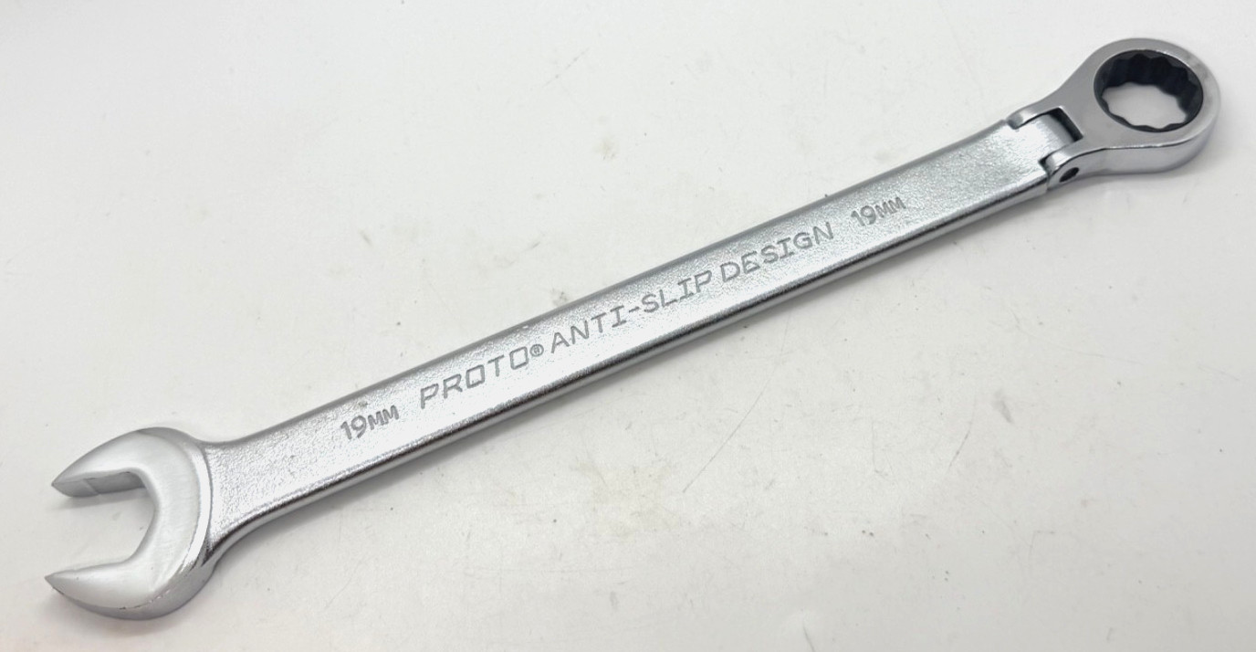 🇺🇸NEW PROTO Tools 19mm Metric Ratcheting Flex Head Combo WRENCH 12PT Anti Slip