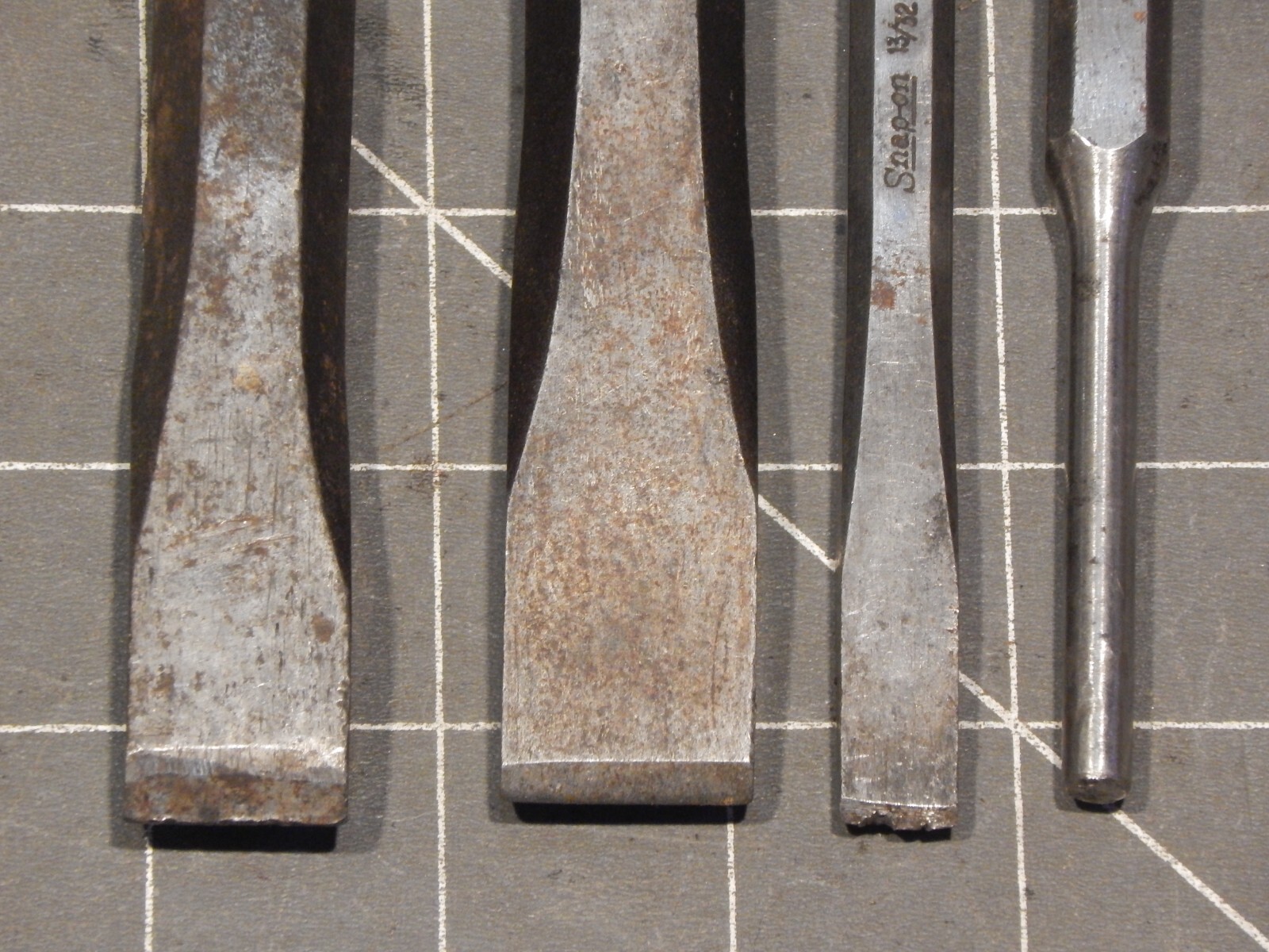 Snap On 4Pc Chisel Punch Lot Long 3/4″ 1020 7/8″ PPC828A 13/32″ PPC812 PPC108
