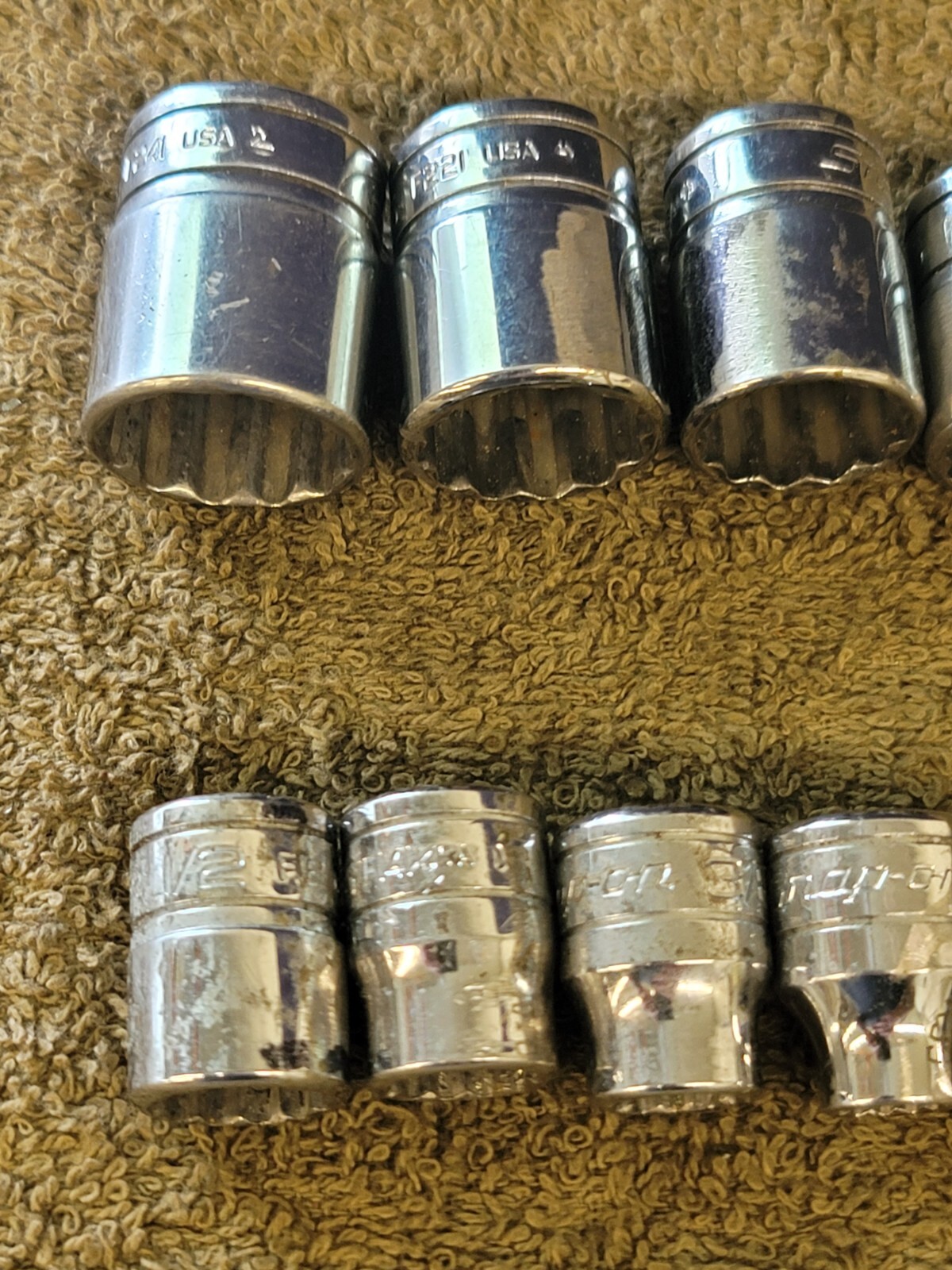 9 Snap-on F241 201 081 Sae Socket Set 3/8″ Drive 3/4 11/16 5/8 9/16 1/2 5/16 1/4
