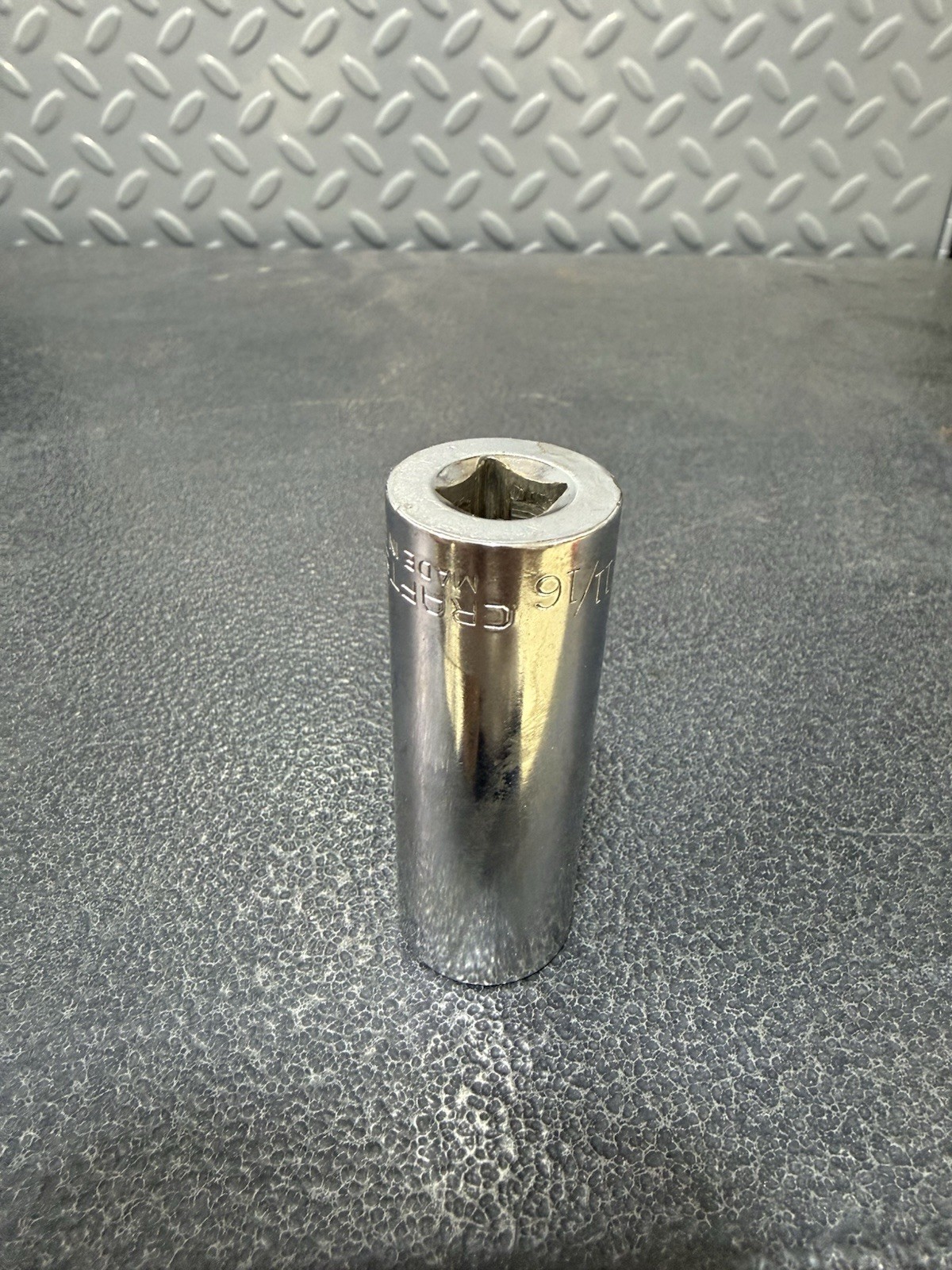 Vtg 11/16″ Craftsman G-Series PN 43336 – 3/8″ Drive 6-Point Deep Socket USA Made