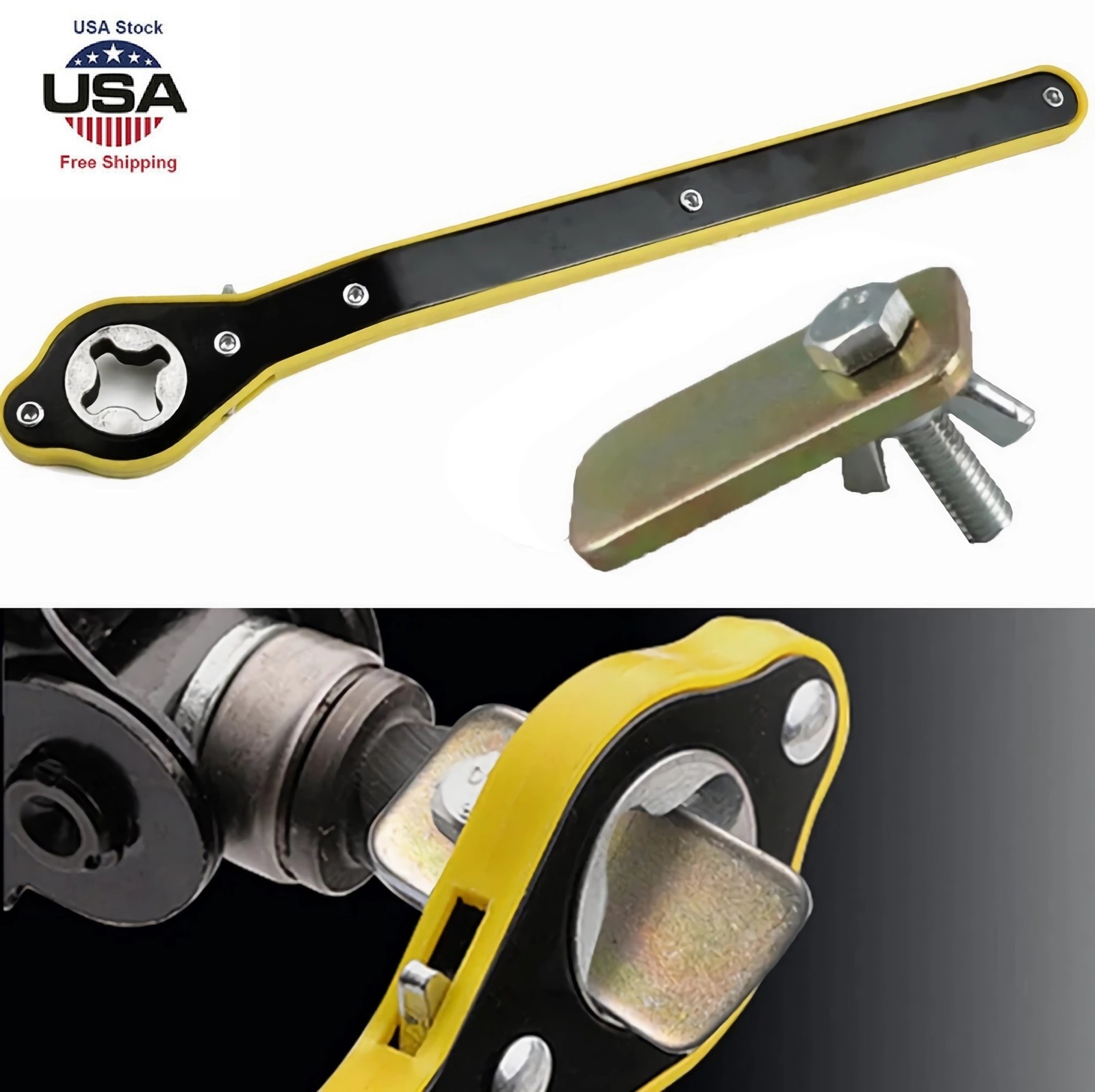Car Scrissor Jack Ratchet Wrench Garage Tire Wheel Lug Repair Tool Labor-Saving