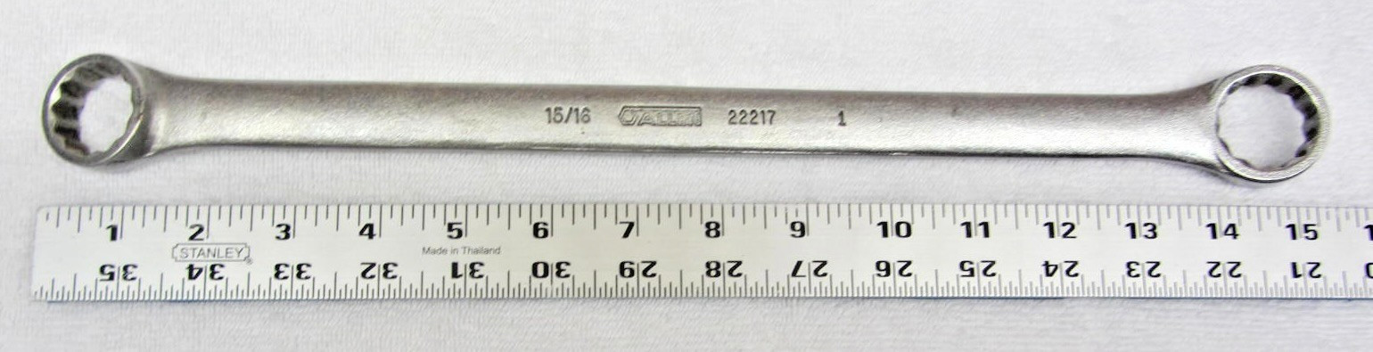 ALLEN TOOLS 22217 Combo 12 point Box End Wrench 1″ & 15/16″ Satin Chrome USA XC