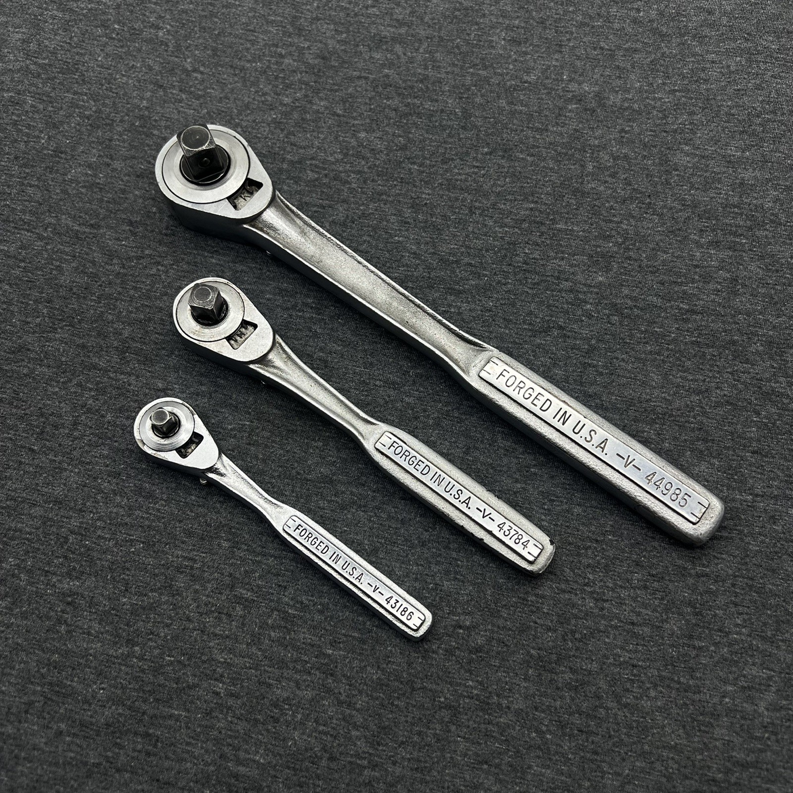 Vintage Craftsman 3pc Ratchet Set 1/2”, 3/8” & 1/4”Drive V Series USA