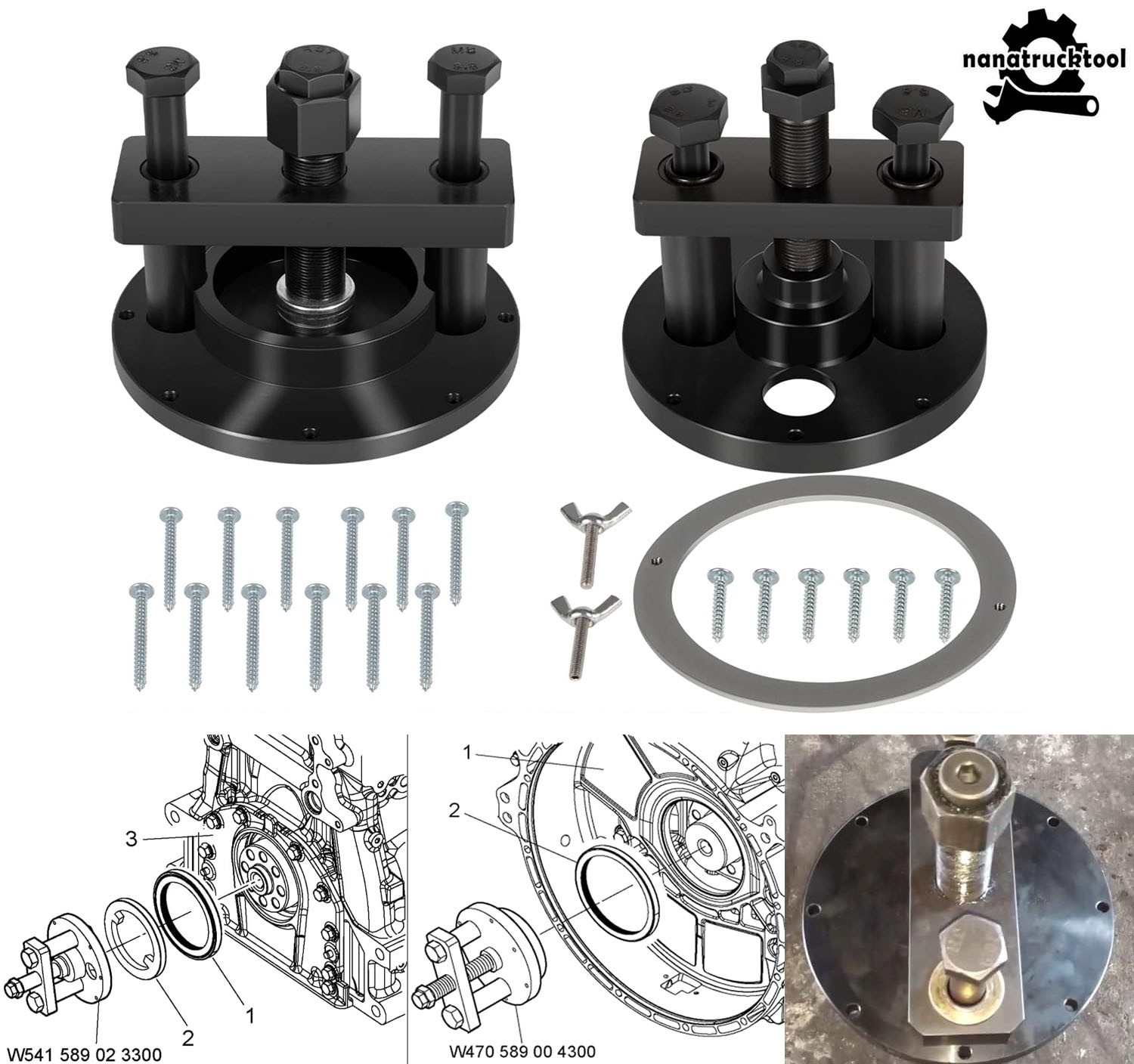For Detroit DD13 DD15 Front & Rear Crankshaft Oil Seal Remove Install Tools Kit