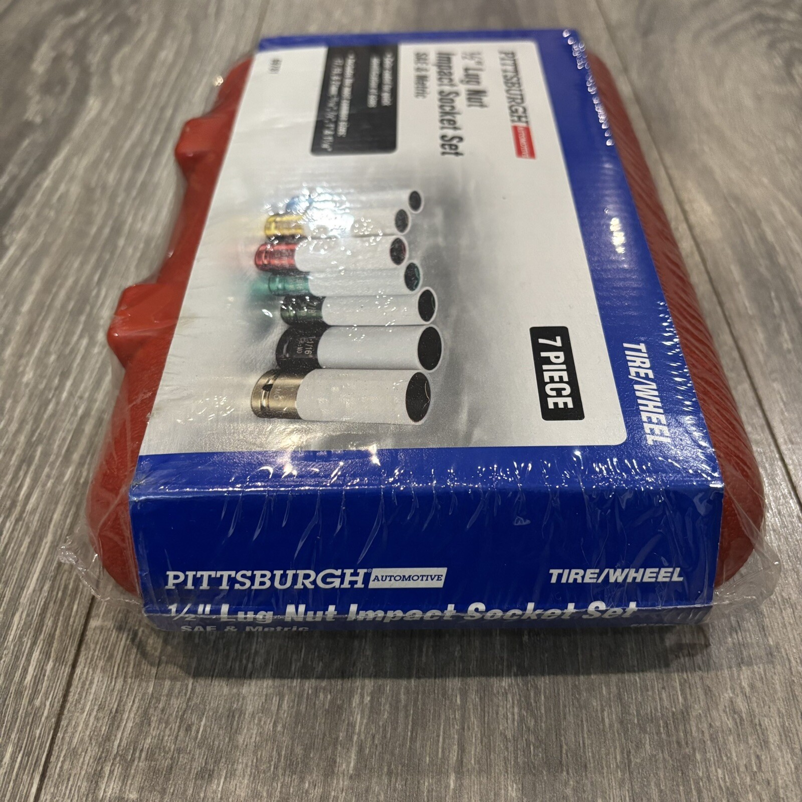 NEW SEALED PITTSBURGH 1/2″ LUG NUT IMPACT SOCKET SET SAE METRIC TIRE/WHEEL 7 PCS