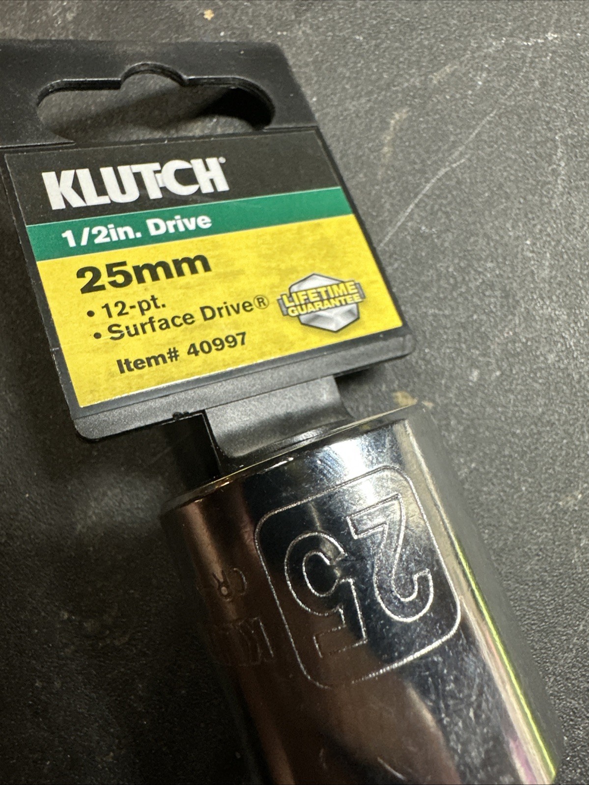 New Klutch 1/2 Drive 12 Pt 25mm Metric Socket
