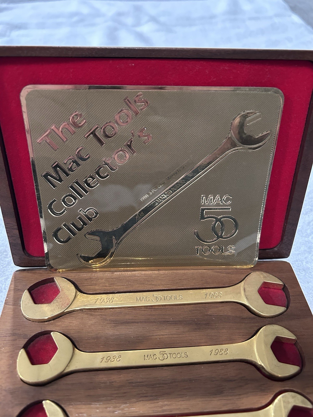 MAC 50 Years 24K Gold Plated Offset 3-Piece Wrench Set 1988 Set #03544