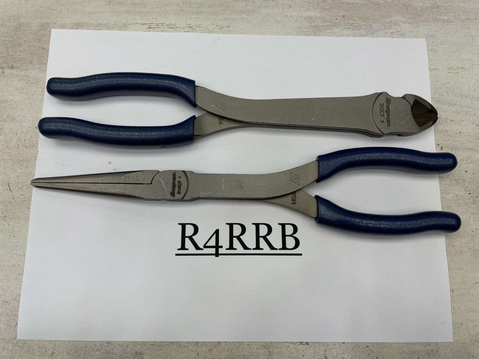 Snap-on Tools USA NEW 2pc POWER BLUE Diagonal Cutter & Needle Nose Plier Lot Set