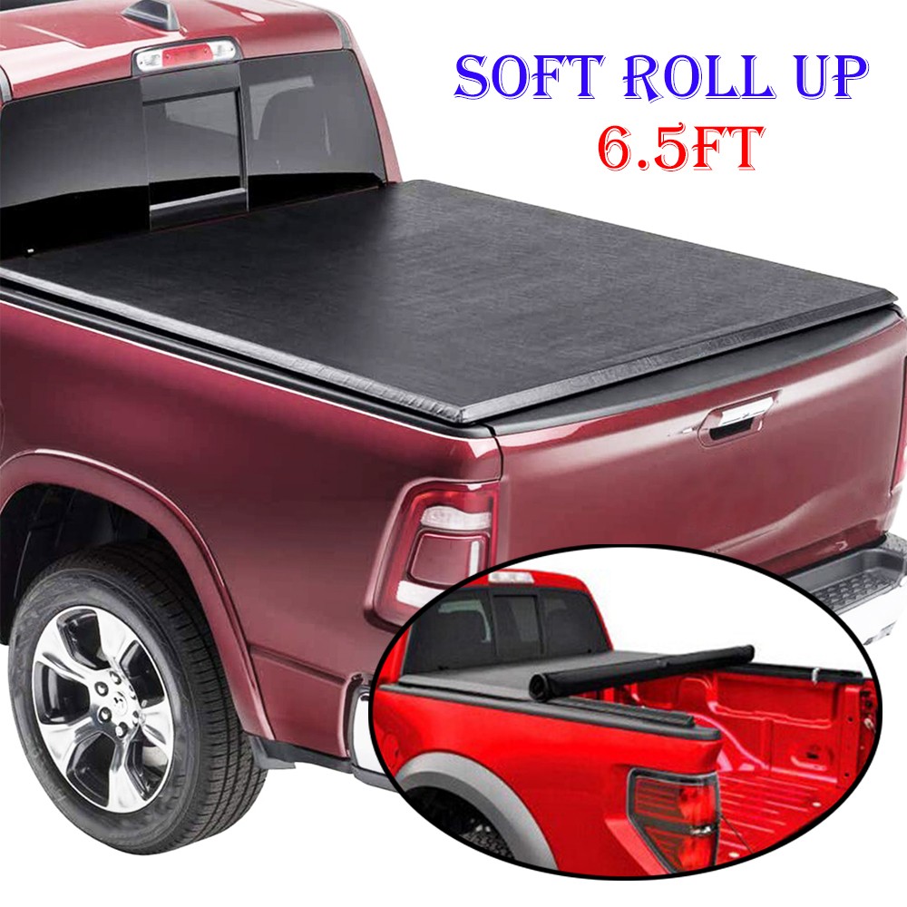 6.5FT Roll-up Soft Truck Bed Tonneau Cover for 2009-2024 Ford F150 Waterproof