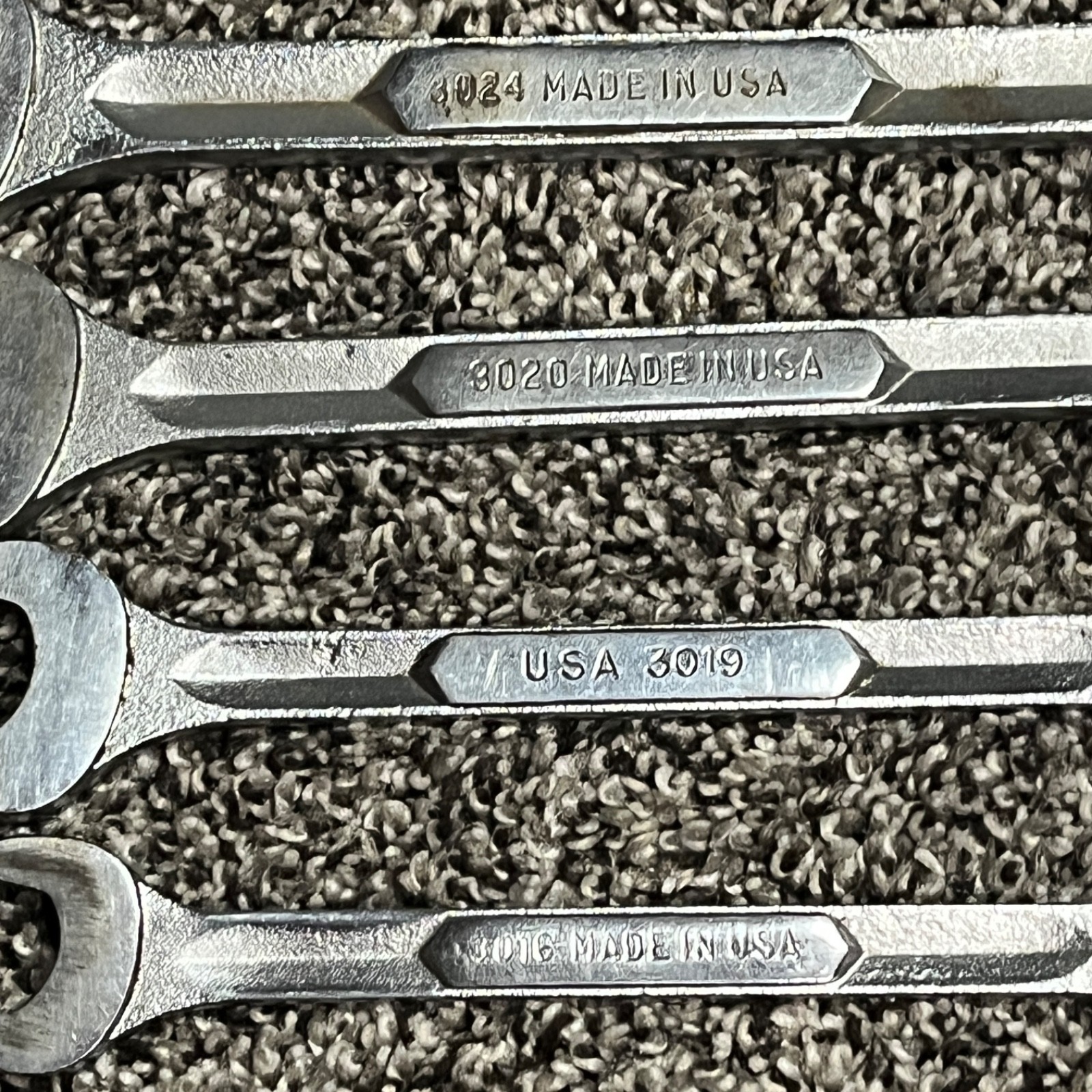 Thorsen Wrench Set 4 Pc USA 7/8 3/4 5/8 3/4 11/16 19/32 9/16 1/2 Double Open End